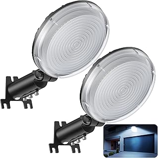 LED Barn Lights 100W, 10,000LM Dusk to Dawn Outdoor Security Flood Lighting with Photocell, 150° Adjustable, 6500K Daylight, IP66 Waterproof Street Light for Warehouse, Yard, Garage Lighting (2 Pack)