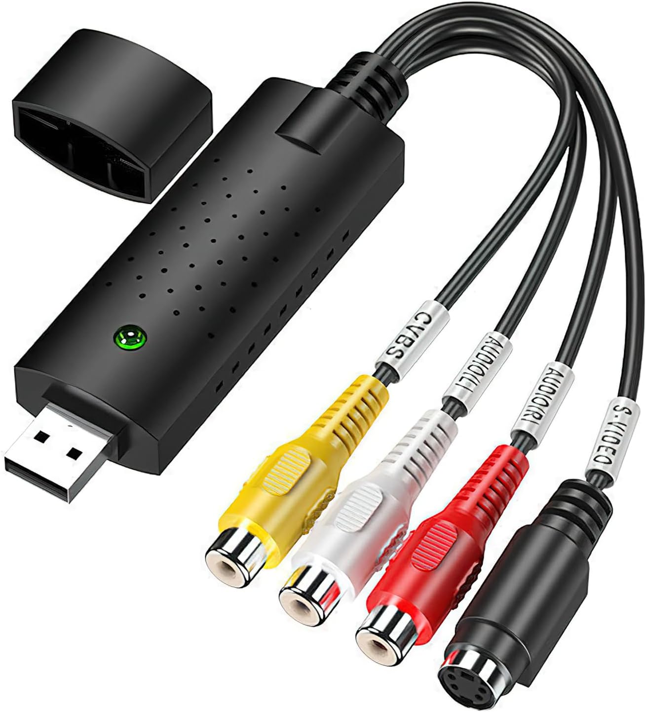 Audio Video Grabber USB 2.0, USB Video Capture Plug & Play Audio Video Converter, Video Adapter for Editing Hi8 VHS to DVD Digitize with Scart/AV Converter Adapter for Mac and Windows 10