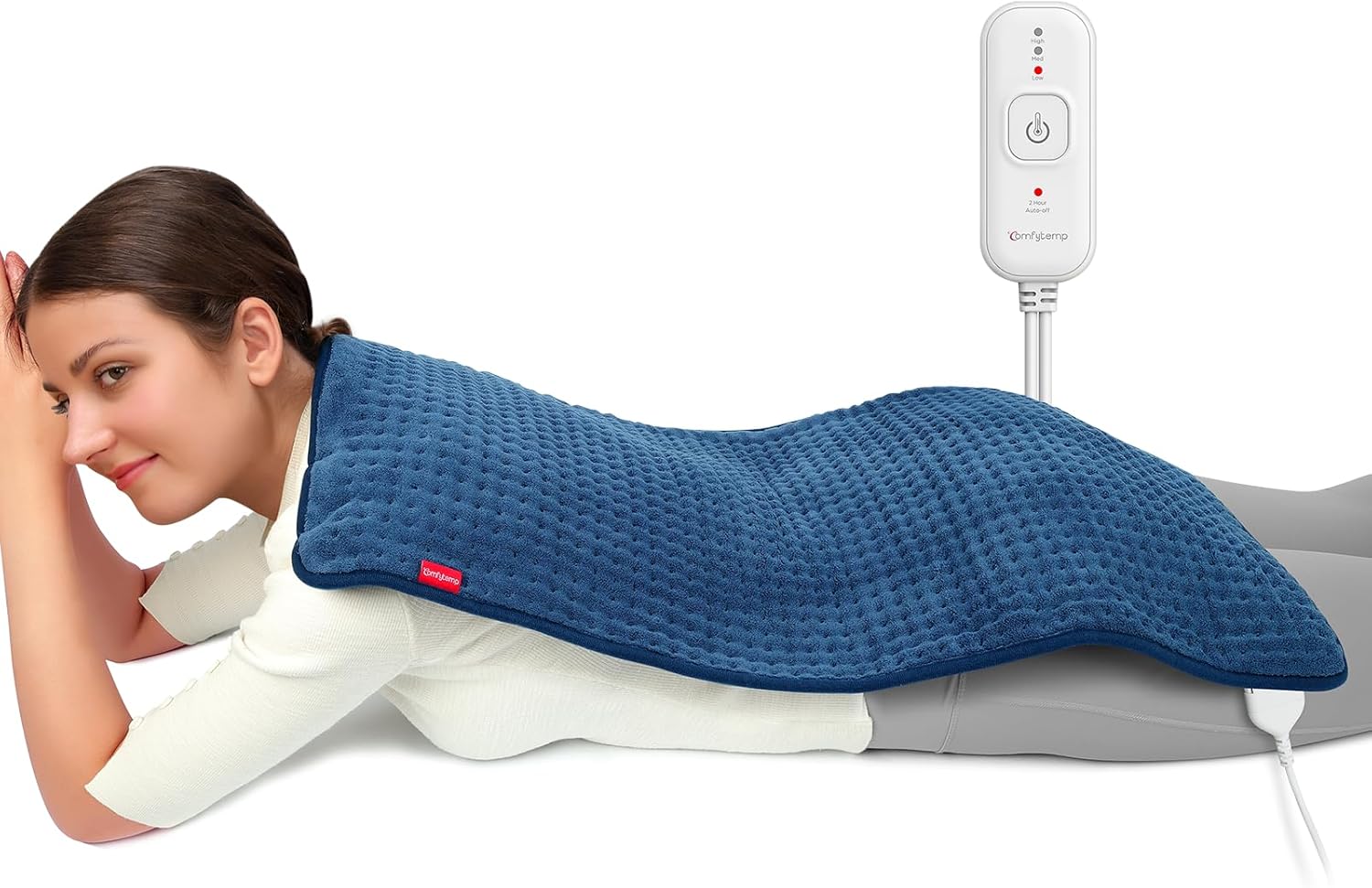 Comfytemp 17"x33" XXL Heat Pad for Back Pain Relief, Extra Large Electric Heating Pad with Heat Levels, Auto-Off Timers, Effective Heat Therapy for Neck, Shoulder, Full Back, Foot, Period Cramp Relief