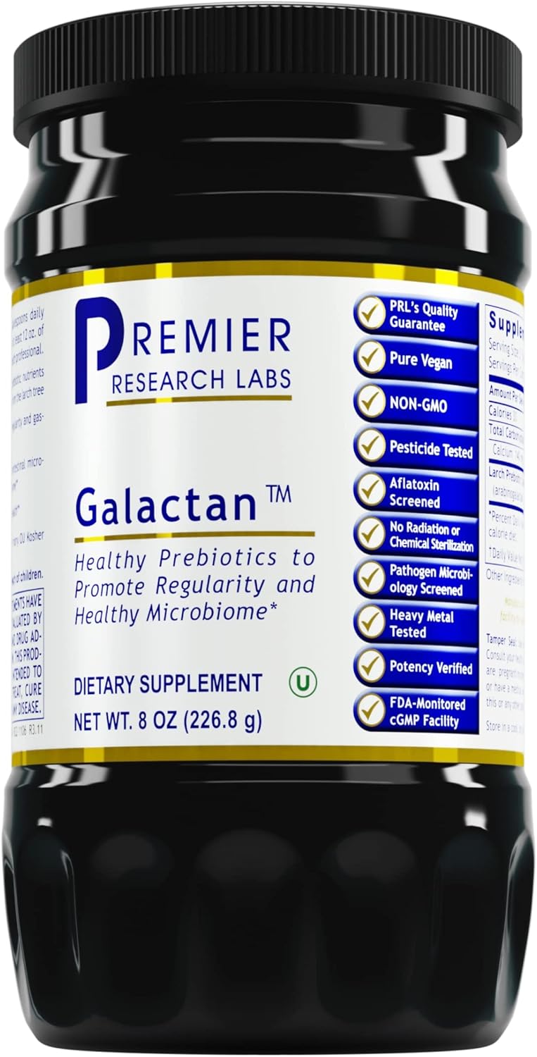 Premier Research Labs Galactan - Prebiotics for Regularity & Healthy Microbiome - for Gastrointestinal Microflora - Immune Support Supplement - Pure Vegan & Non-GMO - 8 oz