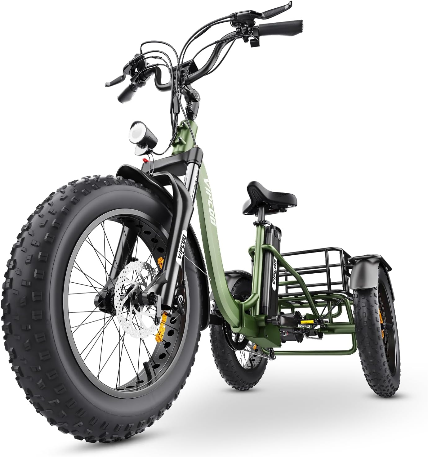 VIPCOO ET1 Electric Tricycle Adult, 20 x 4.0 Inch Fat Tire Cargo E Bike with 48V 20Ah Lithium Battery & 250W Motor, 3 Wheel Folding Bikes with LCD Display, Electric Trike for Adults Men & Women