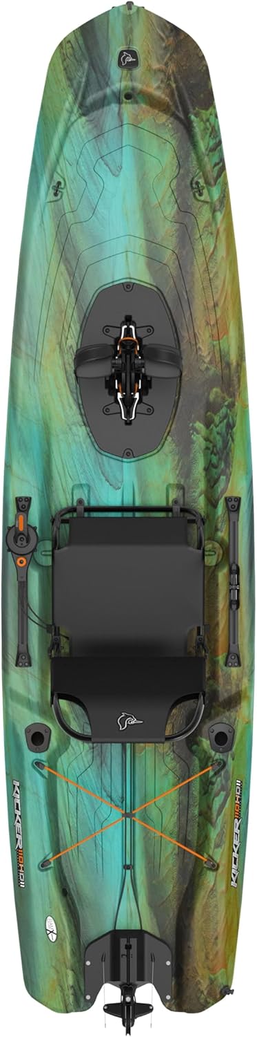 Pelican Catch Kicker 110 HDII - Sit on top Fishing Angler Pedal Kayak - Amazonia - HyDryve II Pedal System - Stable - 11 ft