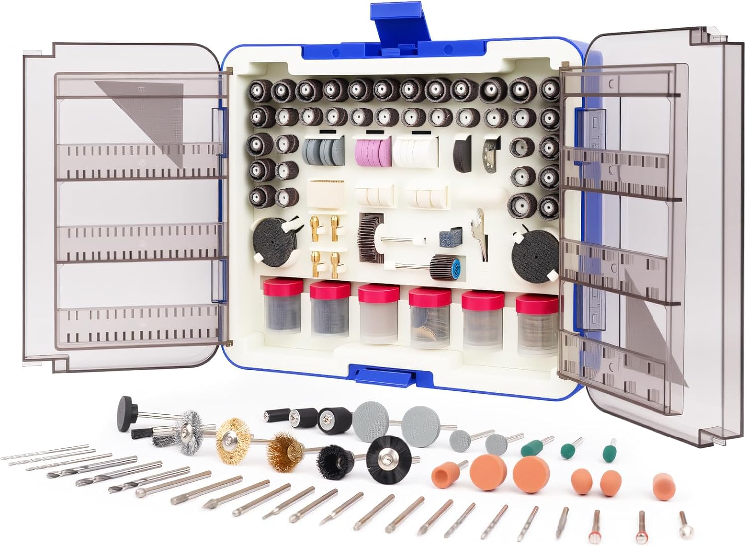 HARDELL Rotary Tool Accessories, Fits Dremel Rotary Tool, 508PCS Power Rotary Tools Bits with 1/8"(3.2mm) Diameter Shanks, Universal Fitment for Sanding, Drilling, Polishing, Carving, Polishing