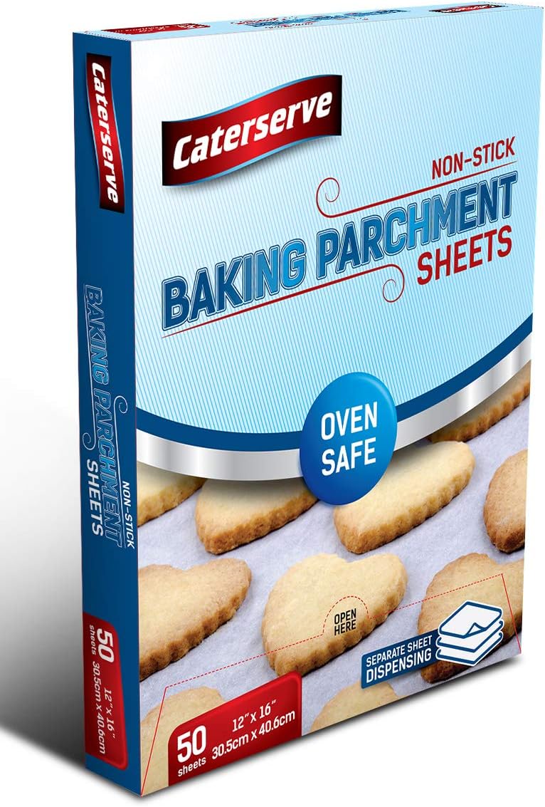 Baking Paper -50 Parchment Paper Sheets – Oven-Safe Non-Stick Baking Parchment for Pastry and Cookies – Pre-Cut Baking Sheets – Separate Sheet Dispensing – 30.5 x 40.6 cm