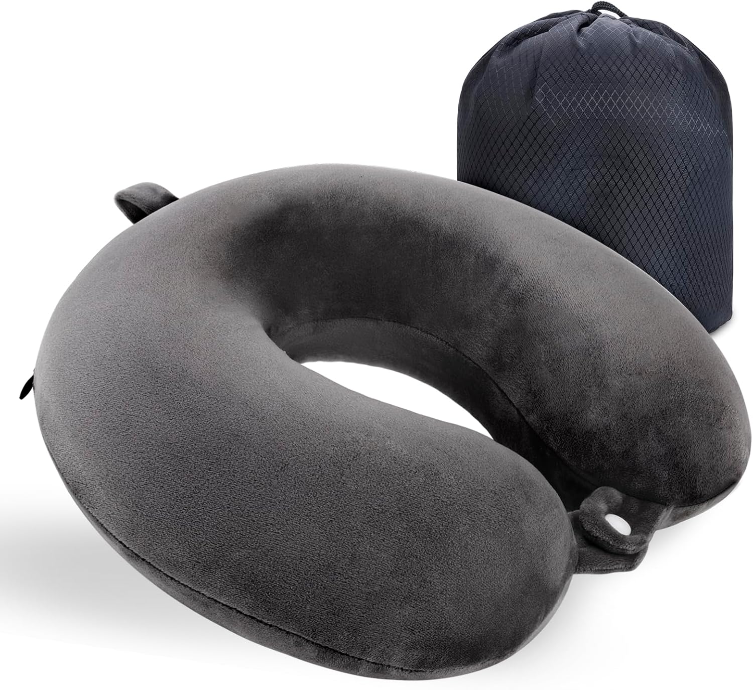 KAIRNOBLE Travel Pillow for Rest Neck Pillow for Airplane Flight Pillow Memory Foam Travel Pillows Neck Cushion Compact Lightweight Quick Pack (Dark Gray)