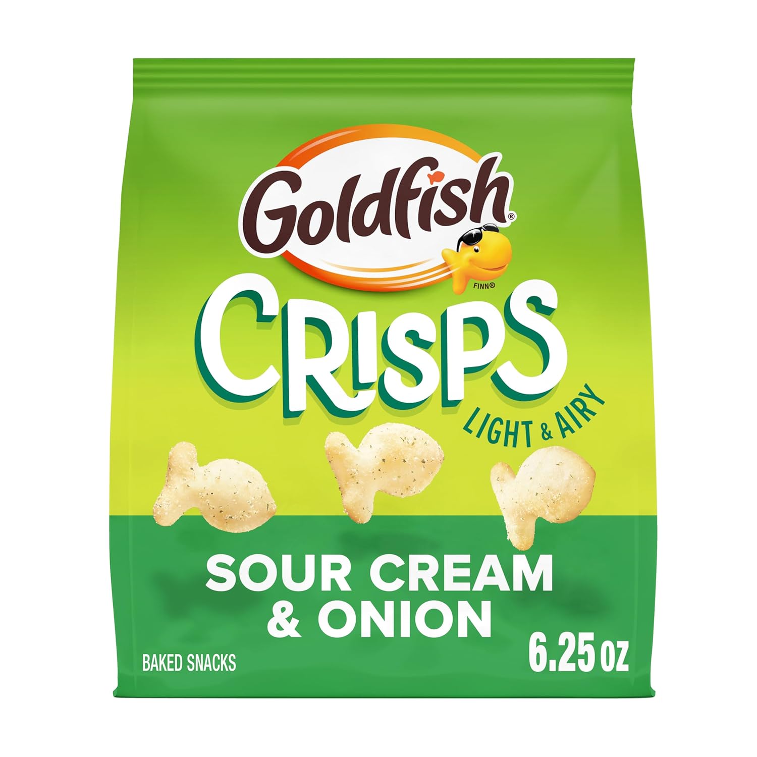 Goldfish Crisps Sour Cream & Onion Baked Chip Cracker Snacks, 6.25 Oz Bag