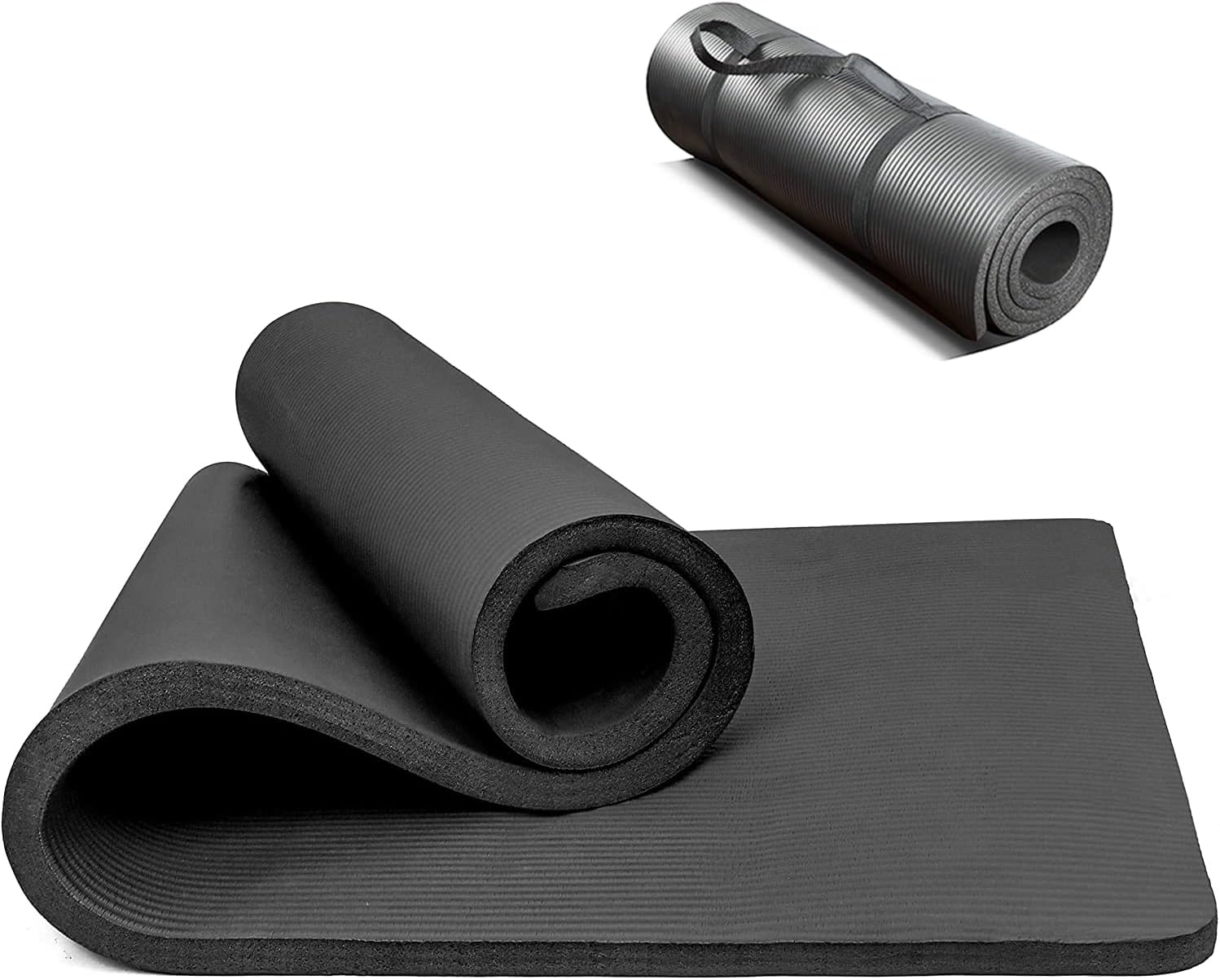PROIRON Yoga Mat Thick 10/15MM - NBR Yoga Matt Exercise Fitness Foam Large Padded High Density for Pilates, Stretching, Home Gym Workout for Men Women with Free Carry Strap