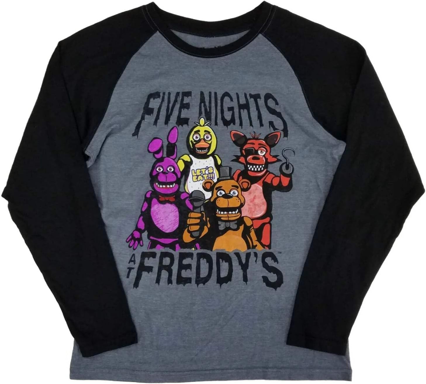 Five Nights at Freddy's Big Boys' Long Sleeve Raglan T-Shirt