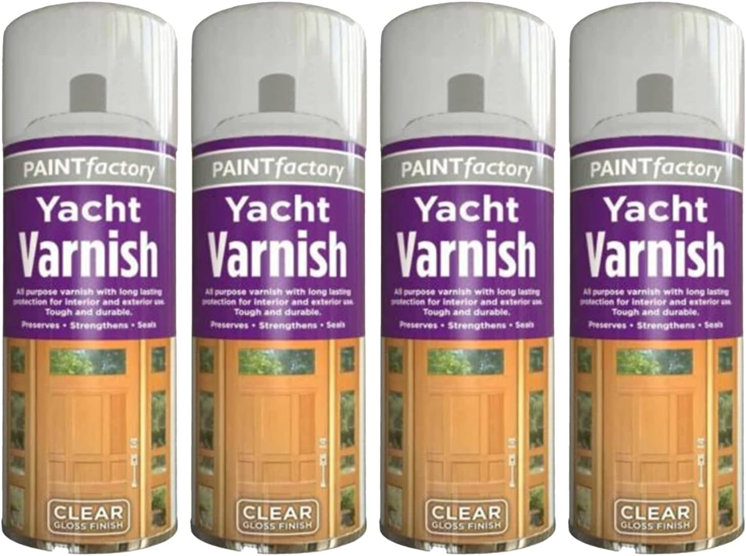 PNJB, All Purpose Yacht Varnish, Professional Gloss Finish Spray Wood Color Paint, Interior, and Exterior Surfaces, Fast Drying Sealer, Easy to Apply, Durable & Flexible Adhesion, 200ml, (4 Pcs)