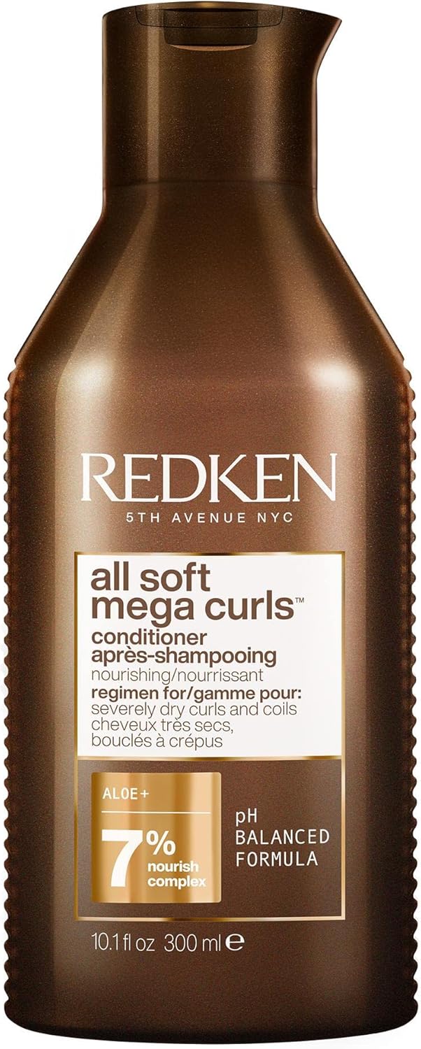 REDKEN All Soft Mega Curls Conditioner, For Very Dry Curly, Coily Hair, Nourishes, Hydrates and Detangles, Vegan Formula, 300ml