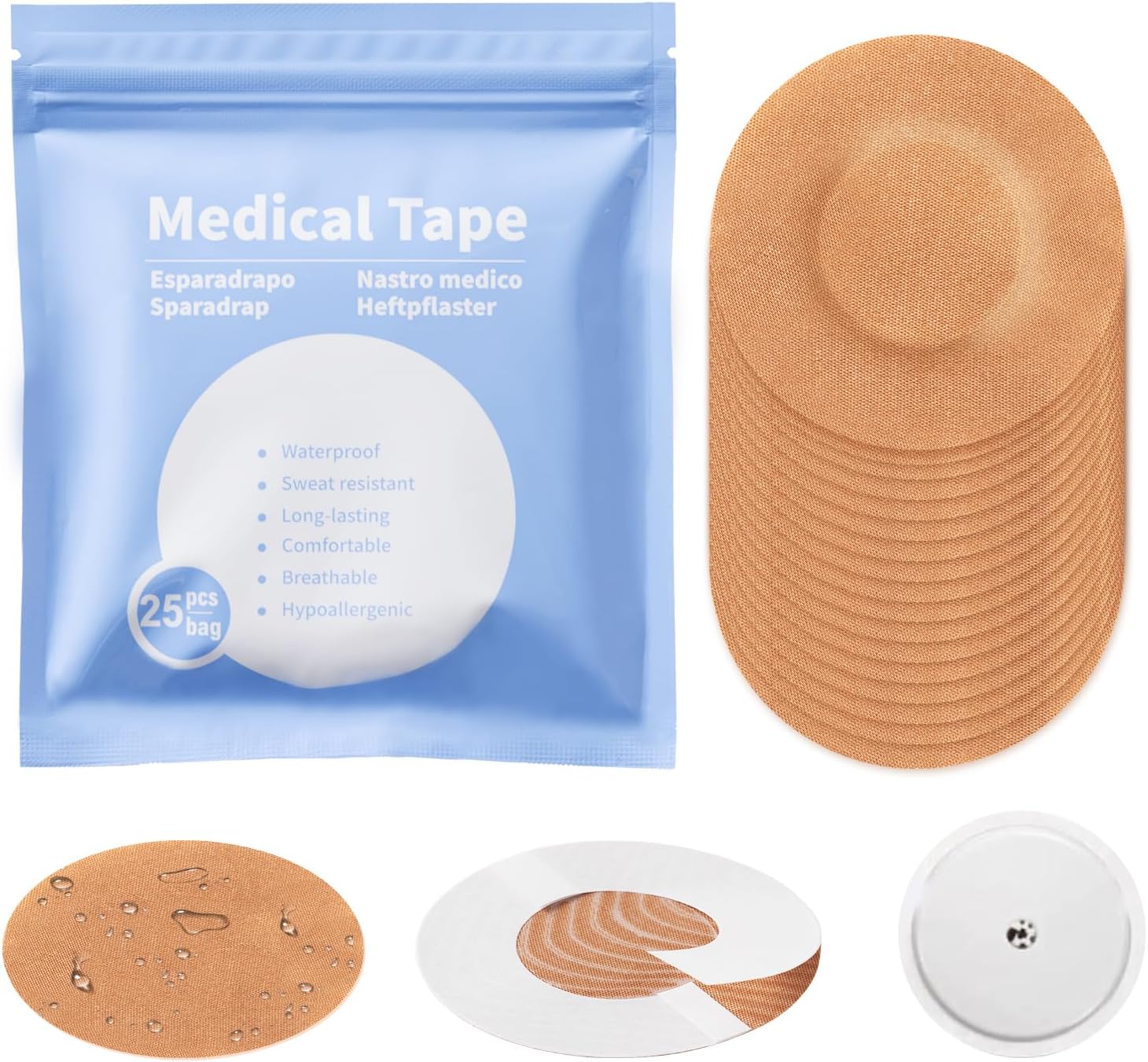 25pcs CGM Patches for Freestyle Libre 1, 2 & 3, Long-Lasting CGM Sensor Covers – Individual Small Packaging, Strong and Breathable, Easy to Apply – Ideal for Sports and Daily Use