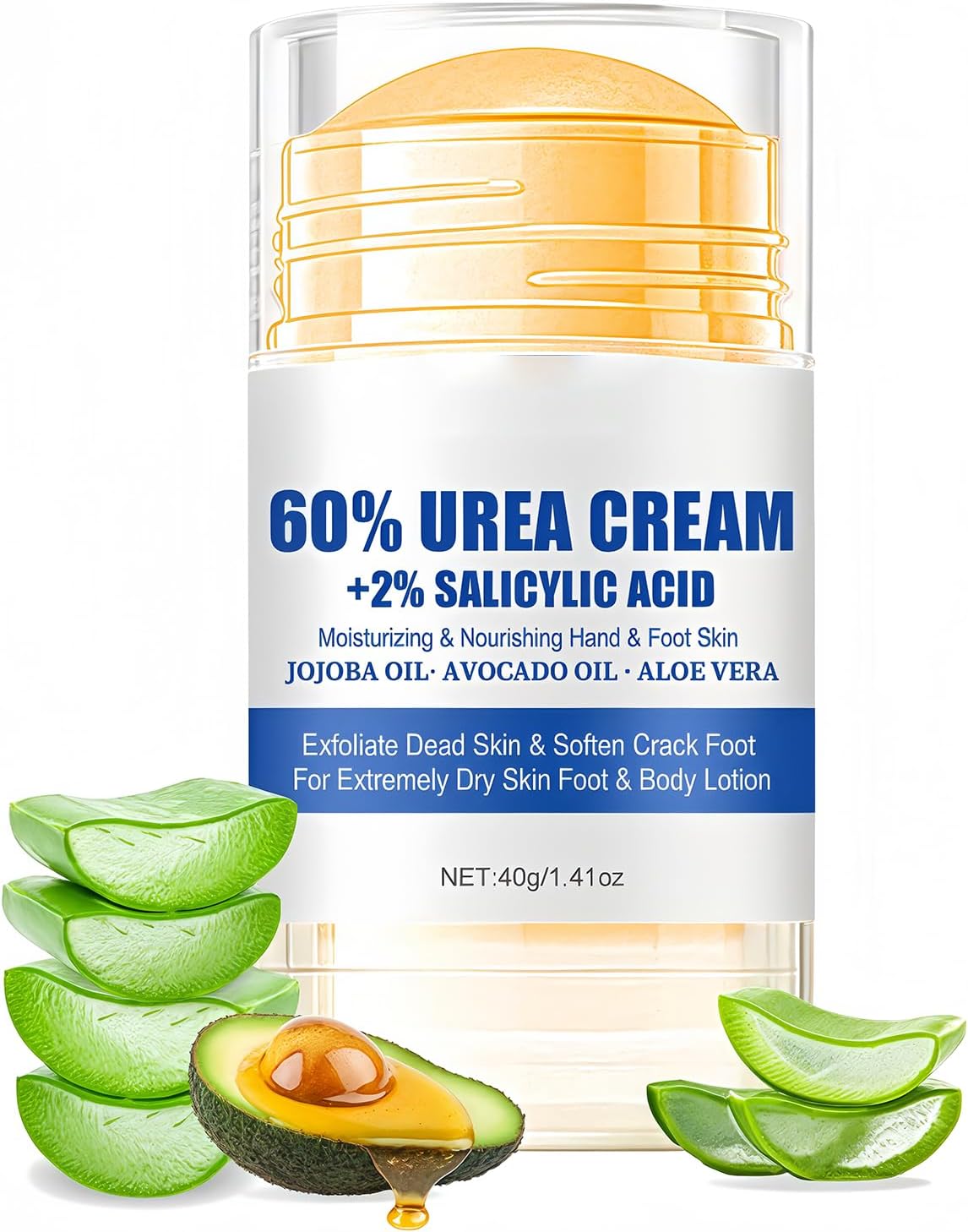 Urea Cream 60% for Feet & Dry Cracked Skin, Urea Foot Cream, Moisturizing Foot & Hand Balm, Repairing Creams for Heels, Knees, Elbows & Hands