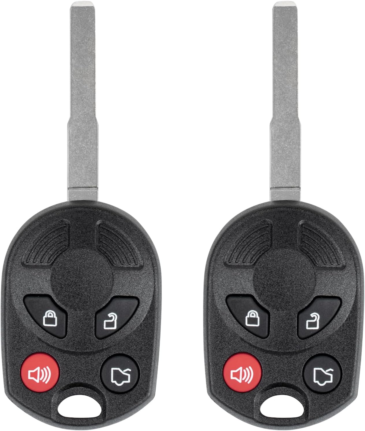 Key Fob Replacement for 2012-2019 Ford Focus/ 13-19 Escape C-Max/ 15-18 Fiesta/ 14-20 Transit Car Keyless Entry Remote Control, OUCD6000022, 4 Btn, 2Pcs