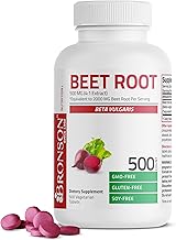 Bronson Beet Root Extra Strength (Equivalent to 2000mg Beet Root per Serving from 500mg 4:1 Extract), Non-GMO, 500 Vegetarian Tablets