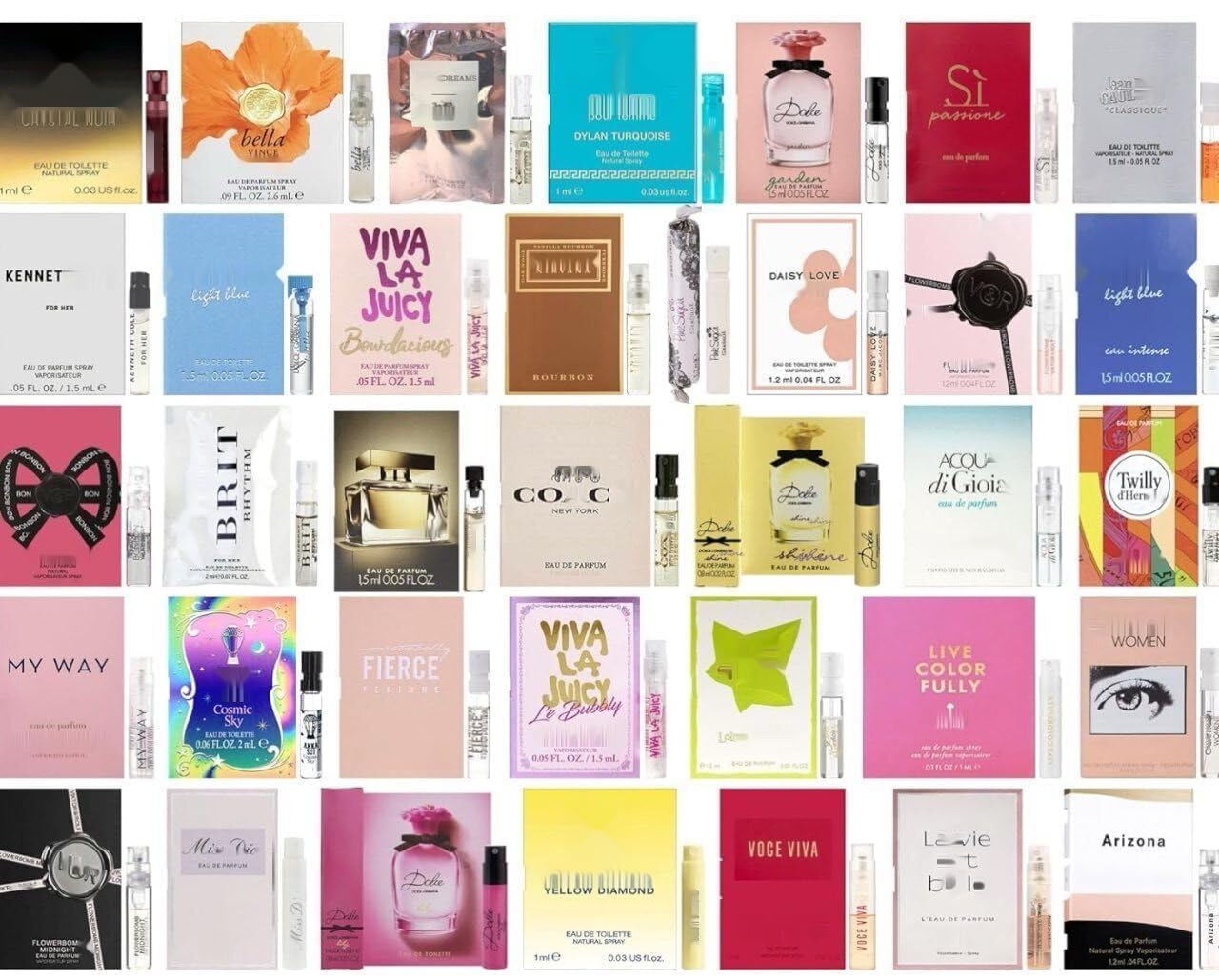 JRoBeauty Perfume High End Fragrance Samples Set for Women - (Pack of 12 Sample Vials)
