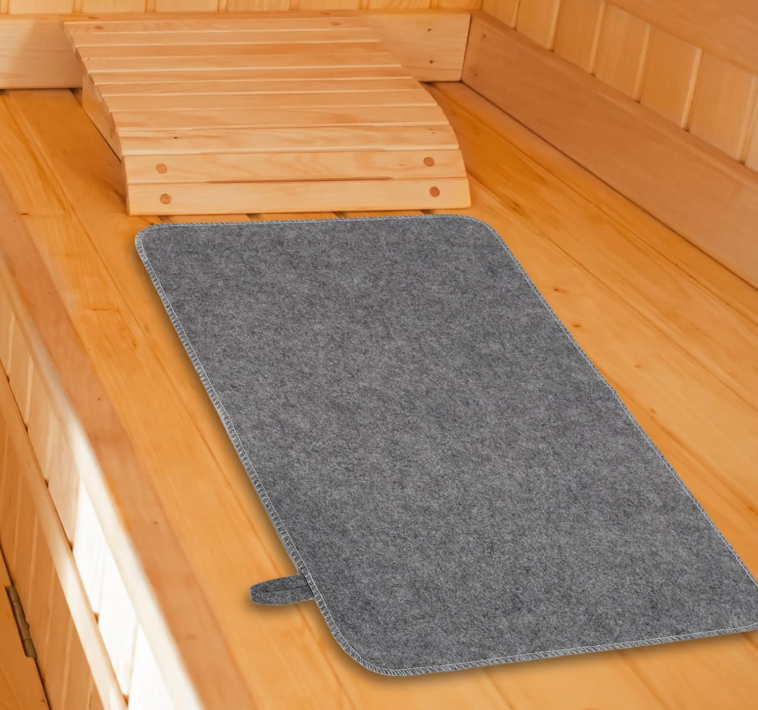 Dioche Felt Sauna Mat Cushion, Heat Insulation Mat for Sauna Bath House Shower Room, Portable and Water Absorbent Sauna Spa Bathmat for Men Women