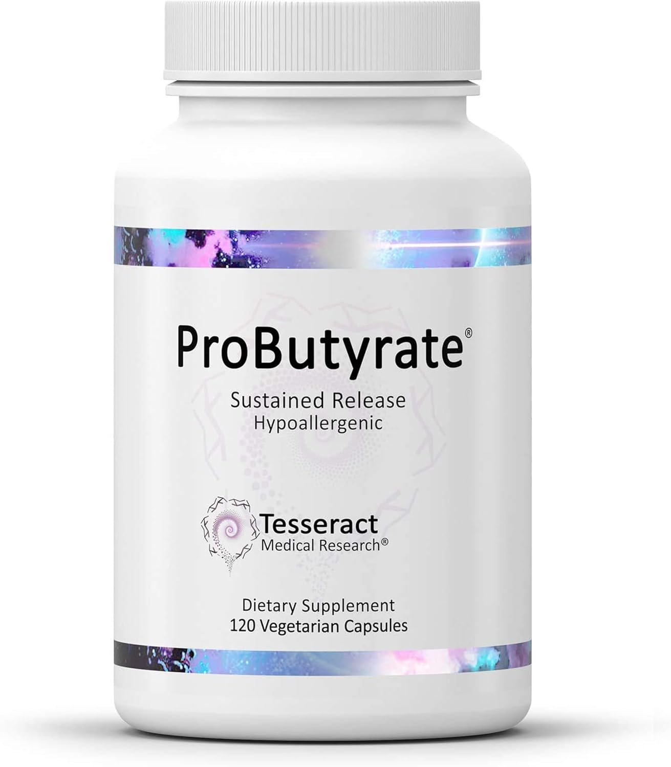 Tesseract Medical Research ProButyrate Gut Health Supplement, Butyric Acid Complex, Gastrointestinal Support Supplement, Helps Restore Balance to Stabilize Gut Microbiome, 600mg, 120 Capsules