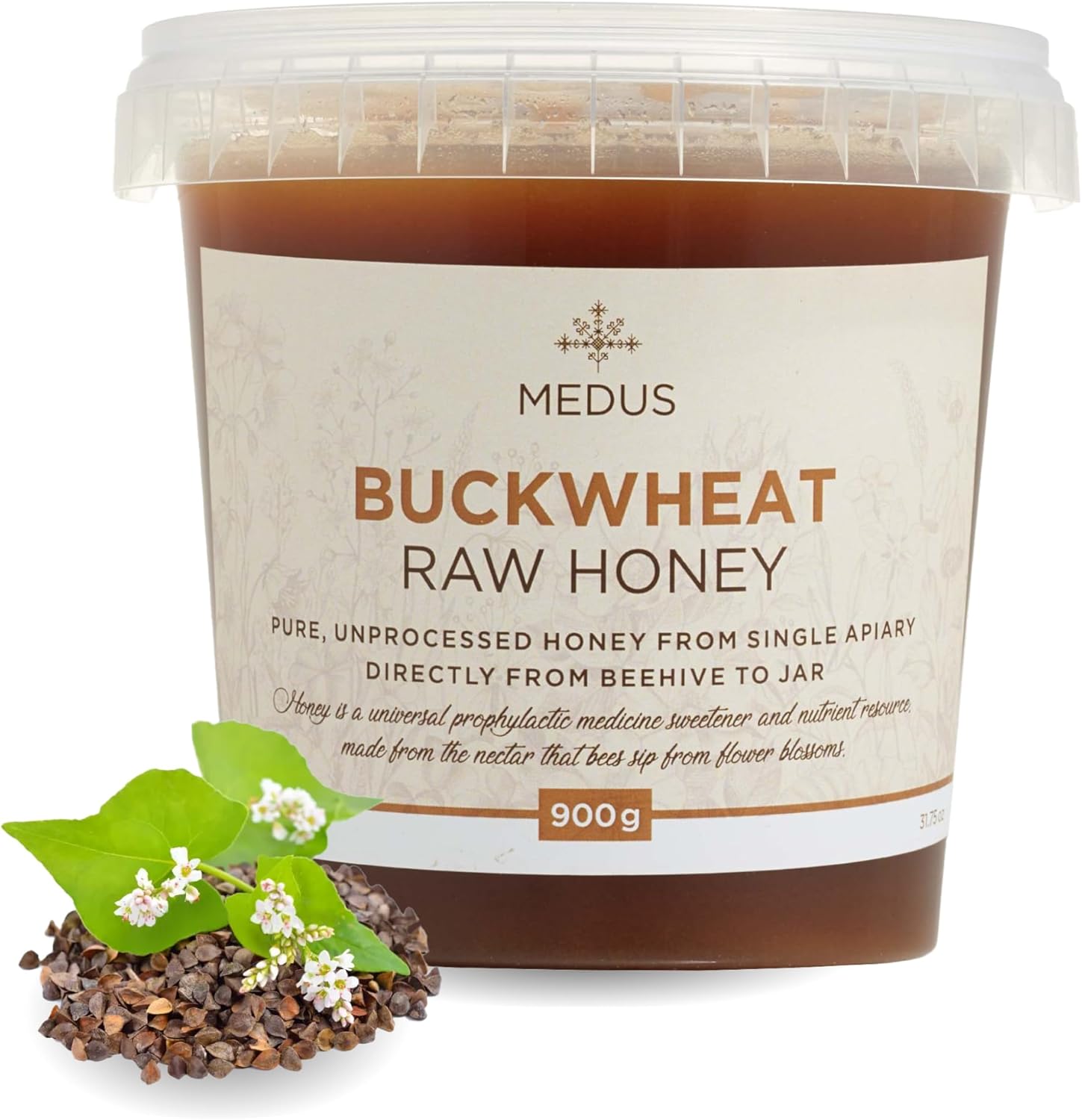 Earthbreath Buckwheat Raw Honey 900g–100% Raw & Natural – Sustainably Harvested – Rich in Natural Goodness – No Artificial Additives