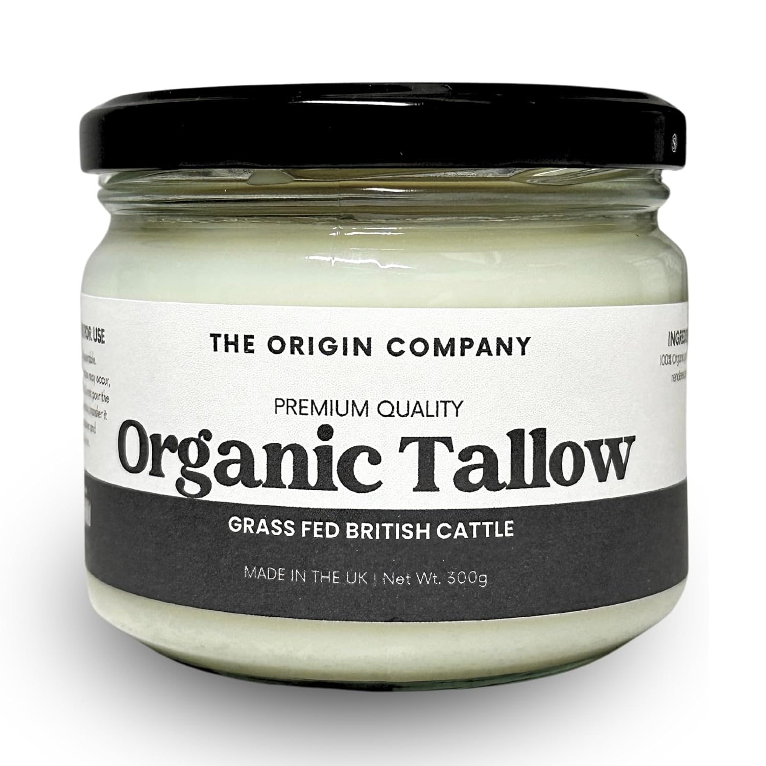 Origin Organic Grassfed Beef Tallow | Certified Premium Quality | Beef Fat Drippings | Food & Skin Grade | Multiple Uses | British Farms