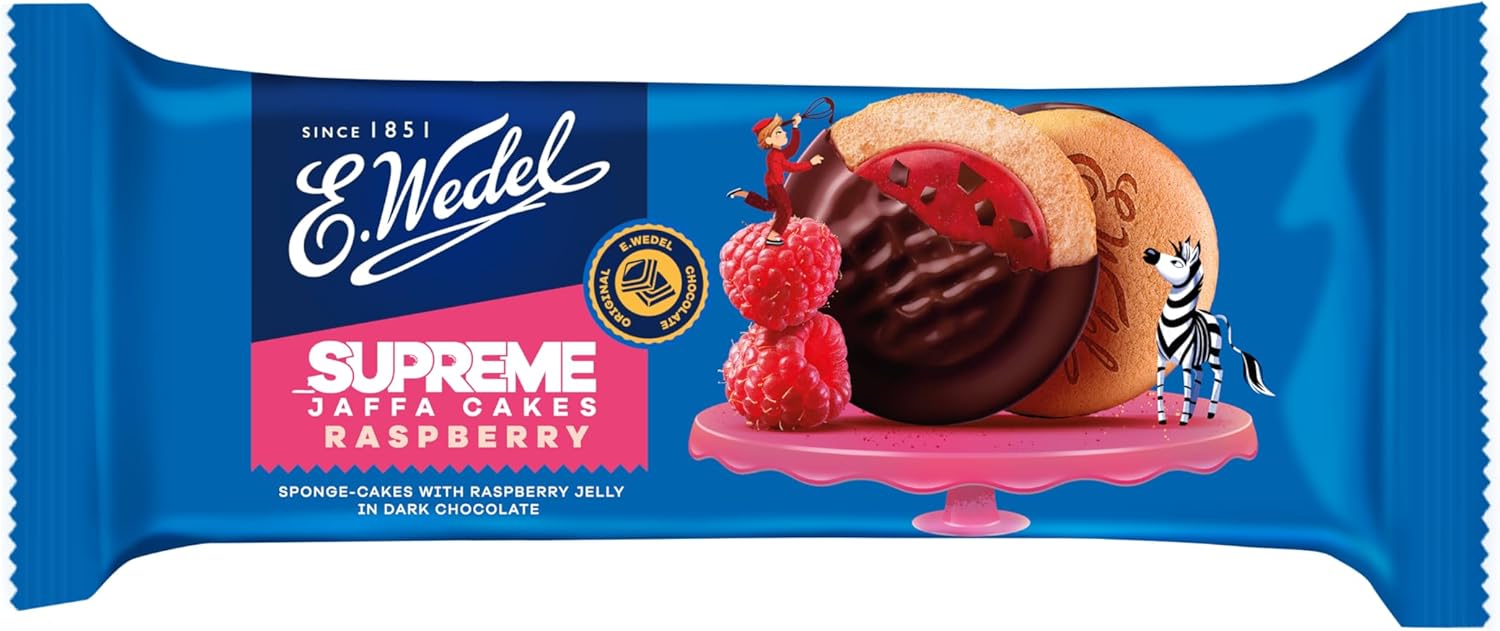E.Wedel Supreme Raspberry Jaffa Cakes 147 g (Pack of 12)