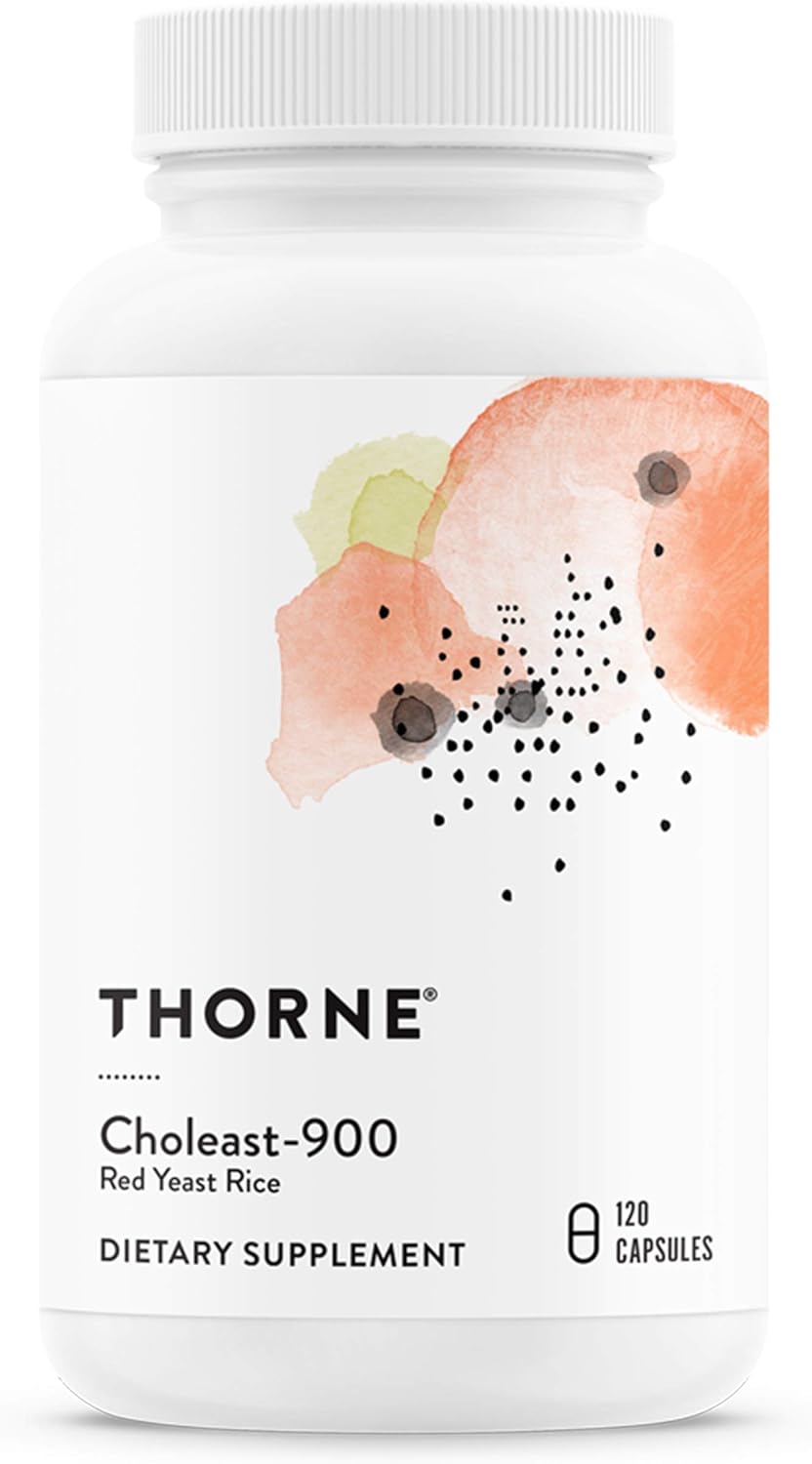 THORNE Choleast-900-900mg Red Yeast Rice Extract - Gluten-Free Supplement Supports Healthy Cholesterol Levels Already in a Normal Range, Heart & Blood Pressure - 120 Capsules
