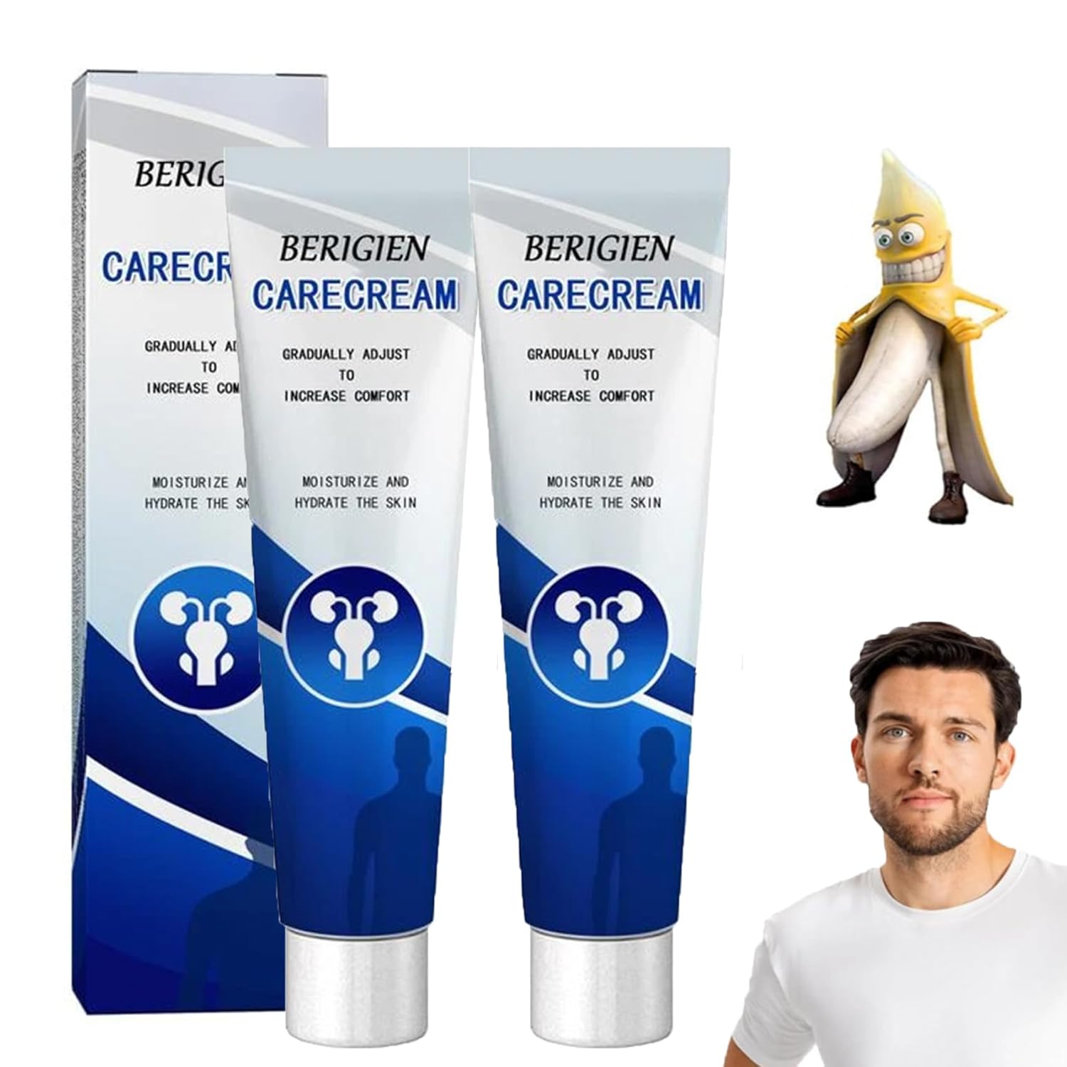 Berigien Care Cream, 2025 New Berigien Comfort Care Gel, Natural Berigien Cream for Men, Berigien Comfort Care Cream Para Hombres, Berigien Care Cream for Men Between Legs (2PCS)