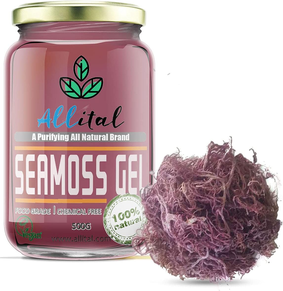 500ml Purple Sea moss gel in the Uk Wildcrafted in St Lucia Made Fresh To Order, Vegan Non GMO, Full of Minerals, Great for Smoothies, Soups, Salads