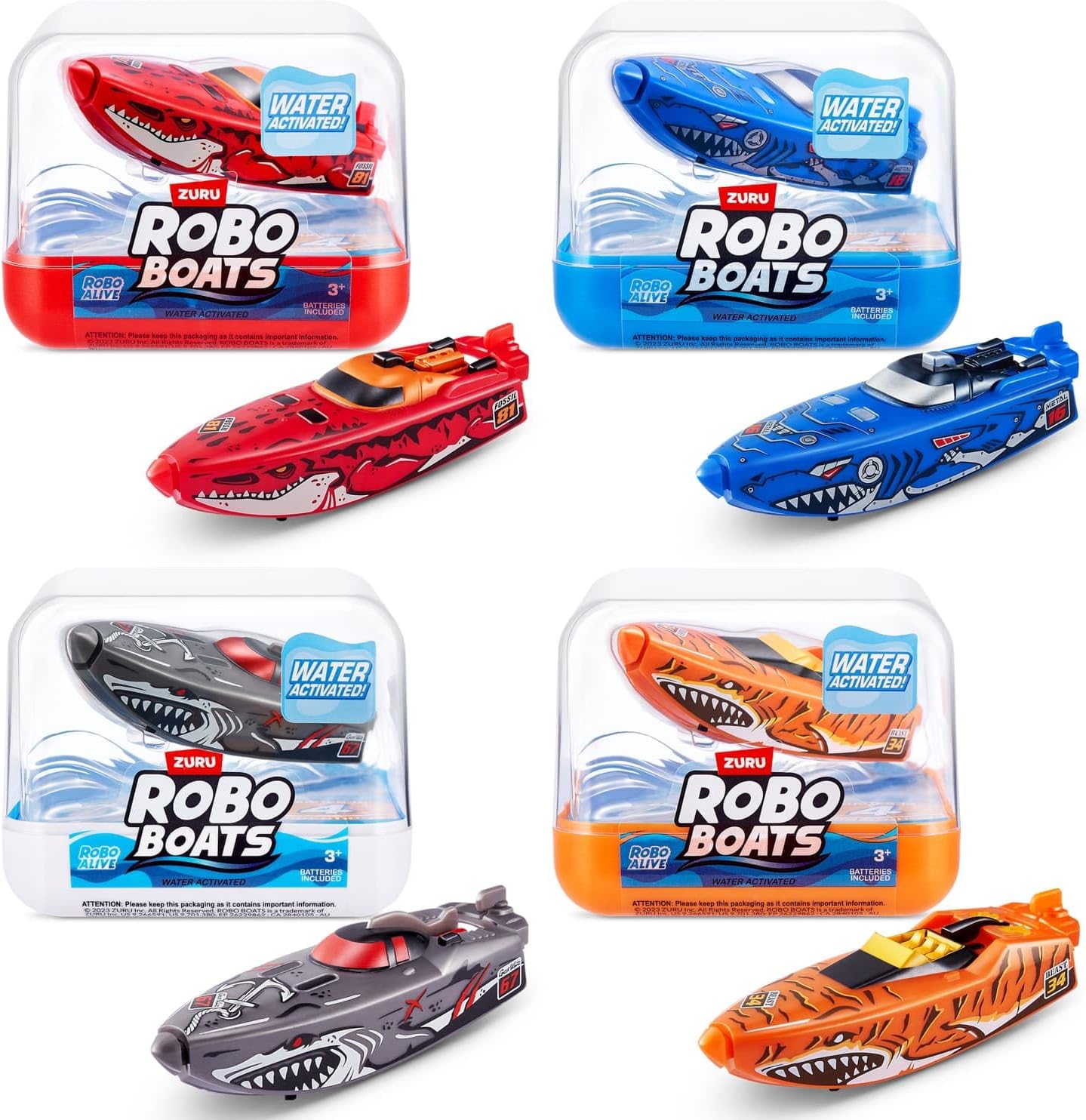 BargainsMania Robo Boats- There Are 4 Epic Robo Boats To Collect, Harbor Them All For Ultimate Robo Alive Boat Race, Dimensions: 7 X 9 X 9cm (Approx) (Each Sold Seprately), (Random 1Pk You Will Get)