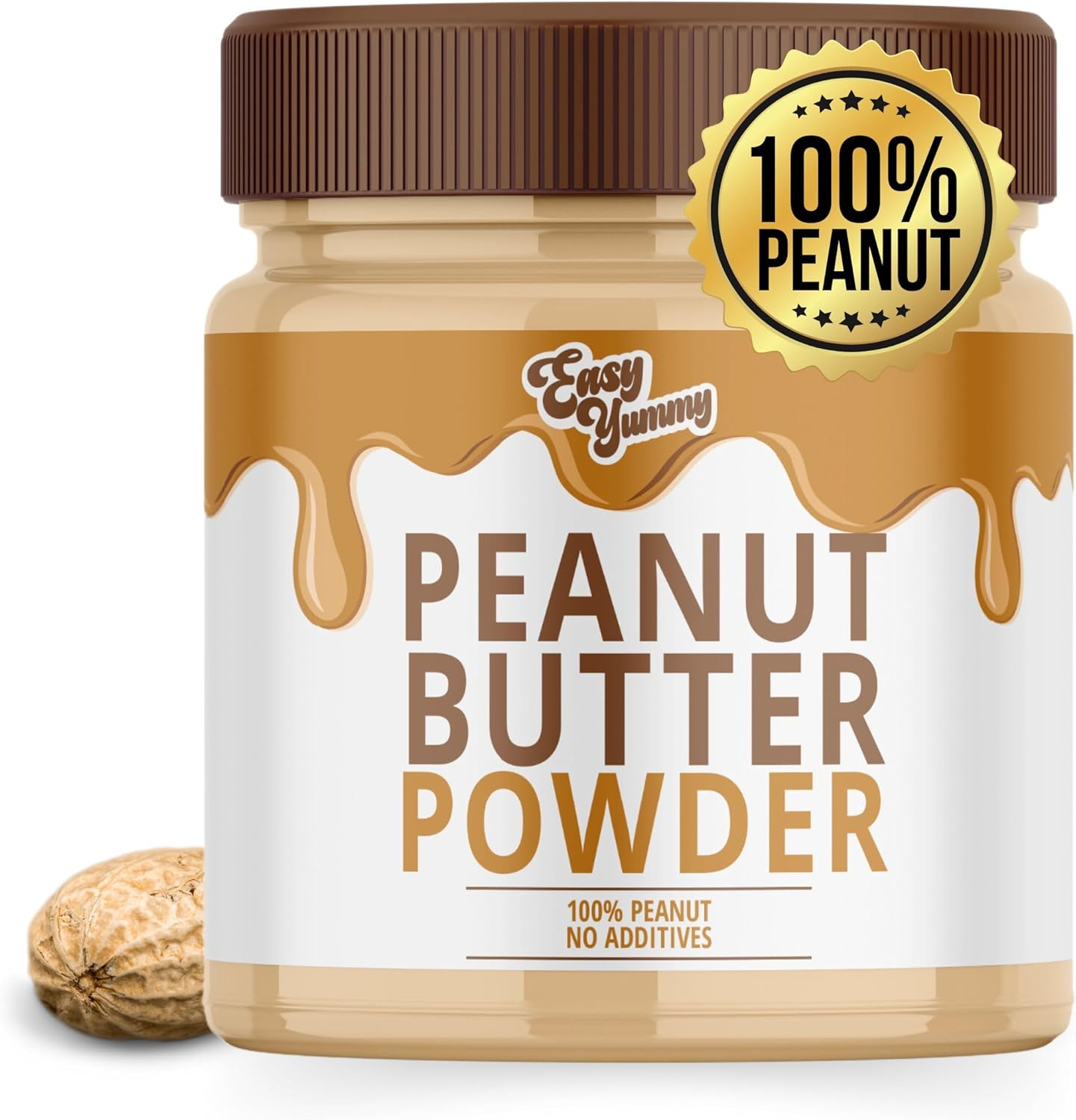 Easy Yummy Peanut Butter Powder (500g), 100% Powdered Peanut Butter, No Added Sugar