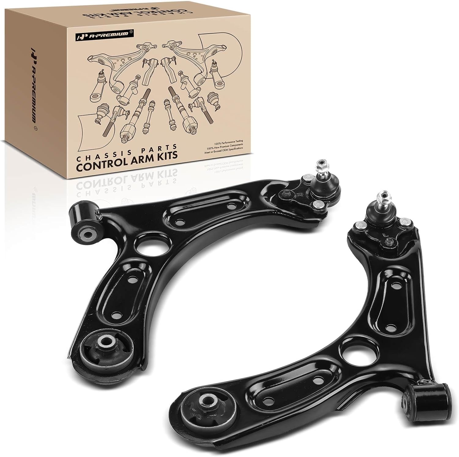 A-Premium 2 x Front Lower Control Arm with Ball Joint & Bushing, Compatible with Hyundai Elantra 2017-2020, Elantra GT 2018-2020, Kona 2018-2023 & Kia Forte 2019-2023, Forte5 2020-2023