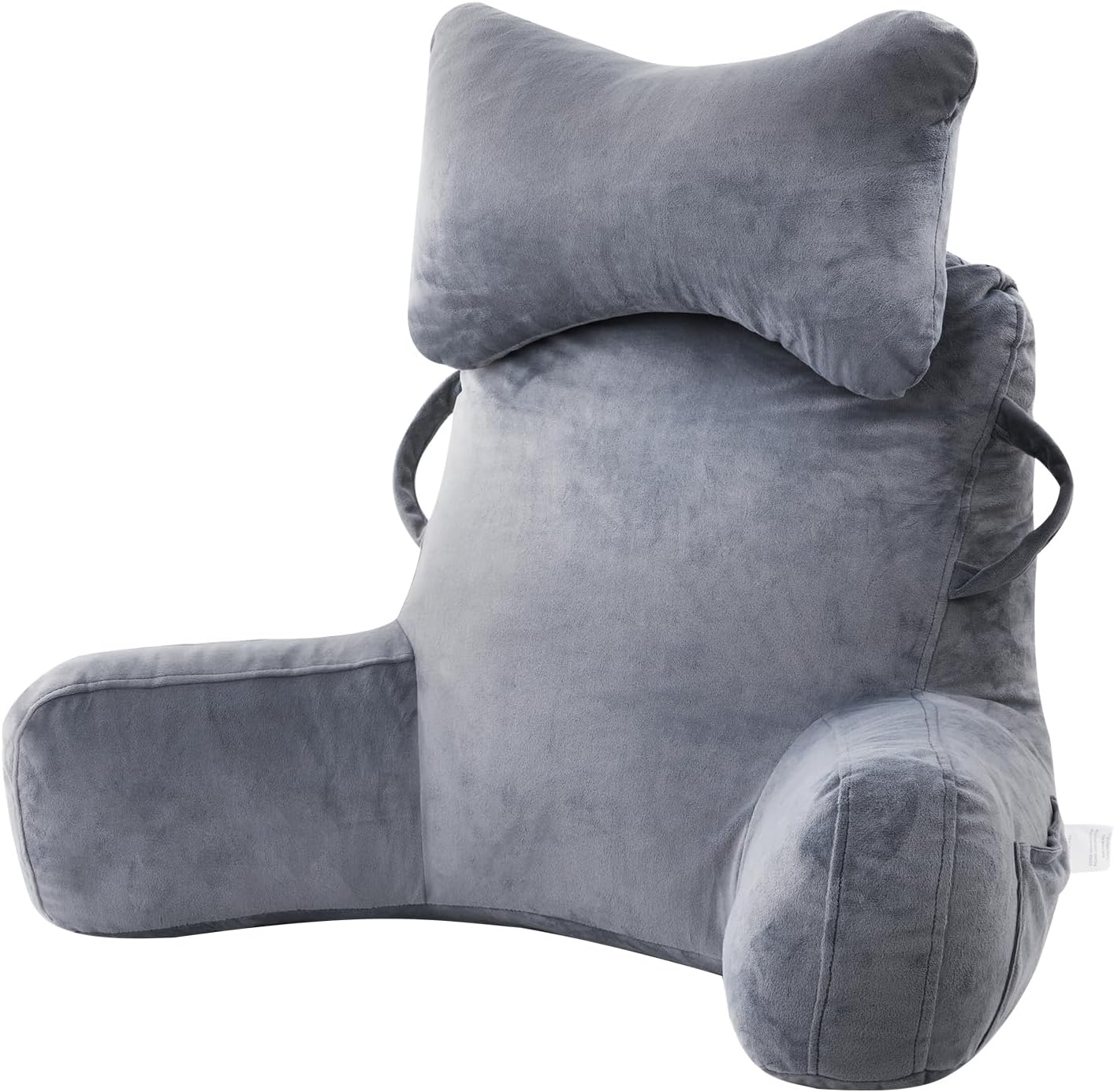 Reading Pillow, Cuddle Cushion with Detachable Neck Roll & Higher Support Arm, (60-90) x77x40cm Backrest Support Pillow Lumbar Cushion Sofa Back Chair Bed Rest for Reading Relaxing Watching TV