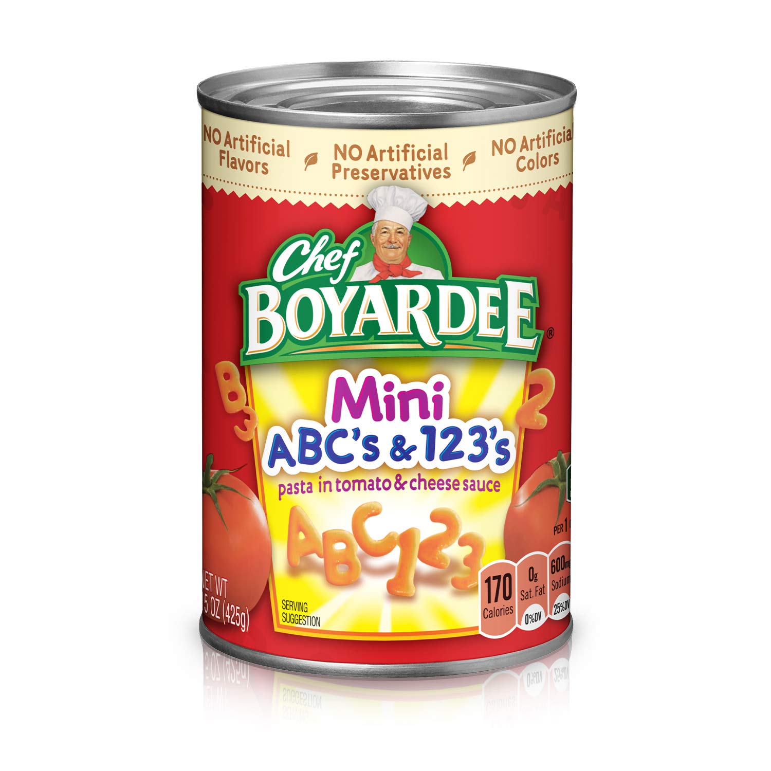 Chef Boyardee Mini ABC's and 123's Pasta, Canned Food, 15 Ounce (Pack of 12)