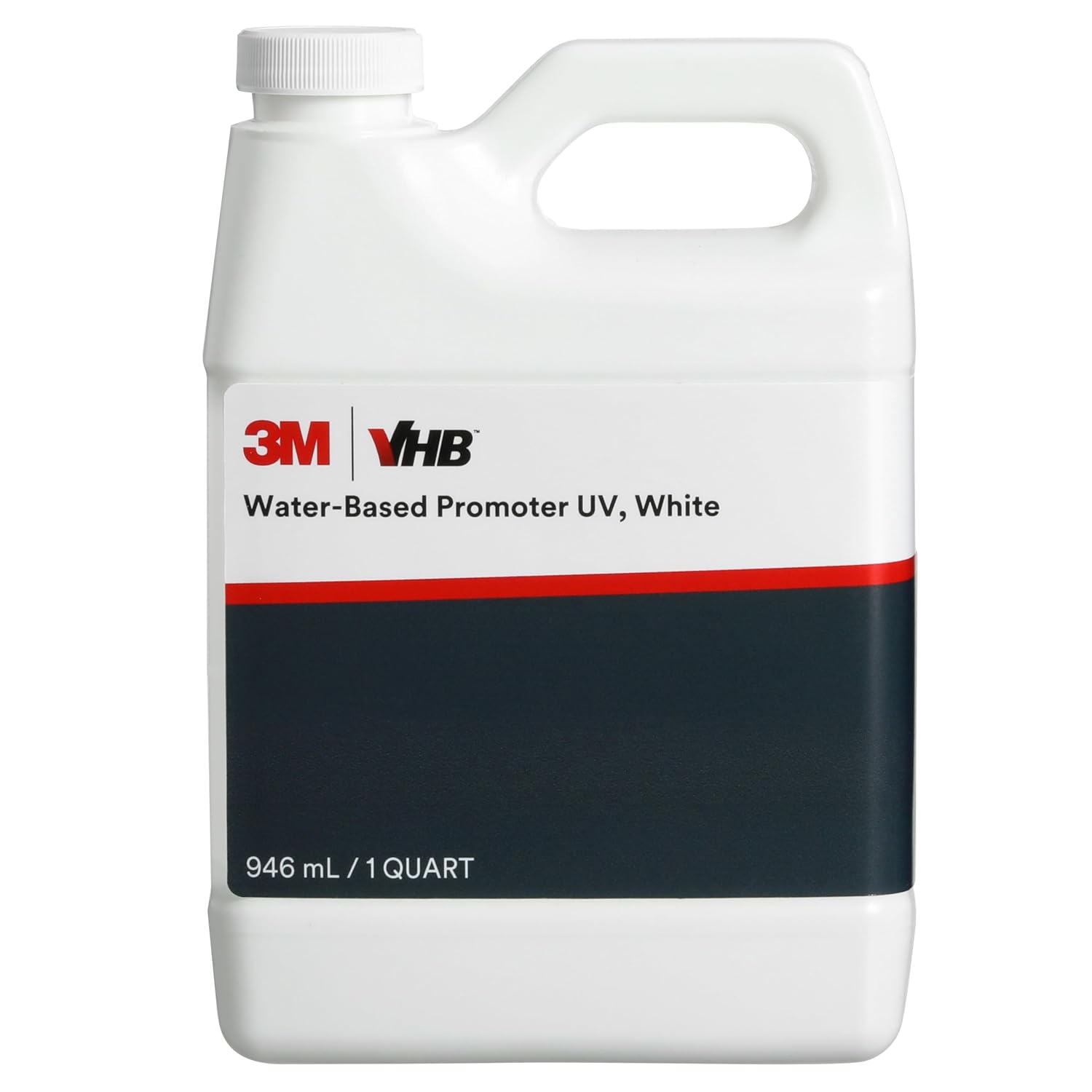 3M VHB Tape Water-Based Promoter UV, White, 1 Quart, Non-Flammable, Optimized Adhesion, Easy UV Verification