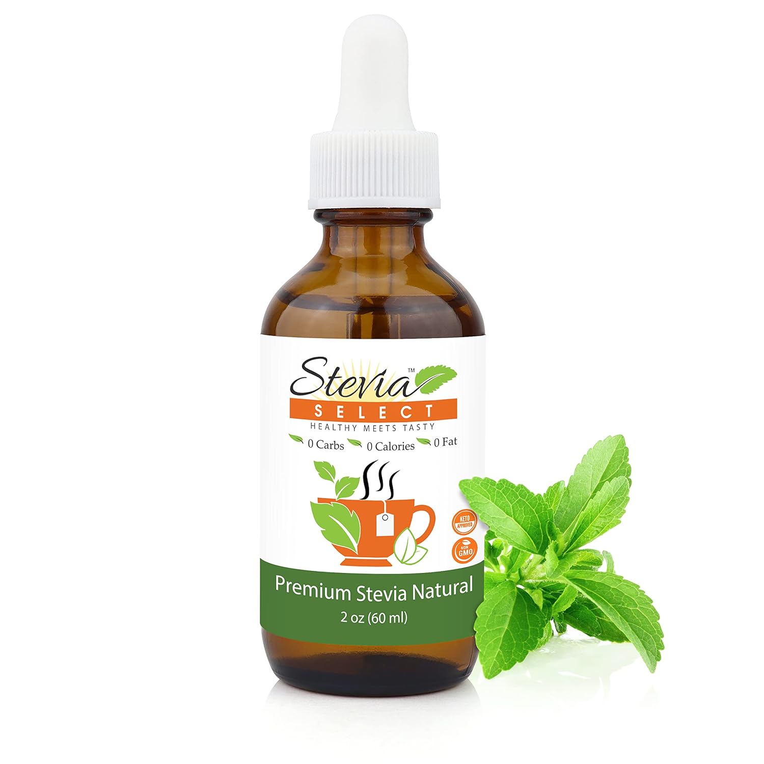 Stevia Select Plain Stevia Liquid Drops - Zero Calorie Sweetener - All Natural Liquid Pure Stevia Extract - Plant Based Sugar Substitute - Keto Sweetener & Sugar Alternative 2 Oz