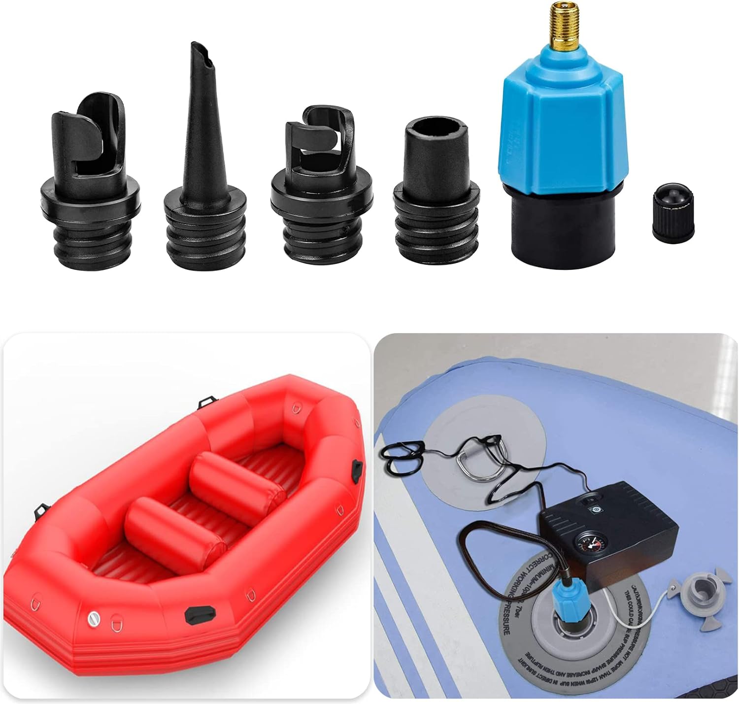 Air Valve Converter Sup Pump Valve Adapter, Paddle Board Pump, Inflatable Pump Adaptors, Paddleboard Accessories,Universal Air Pump Adapters for Inflatable Boat,Stand Up Paddle Board(blue)