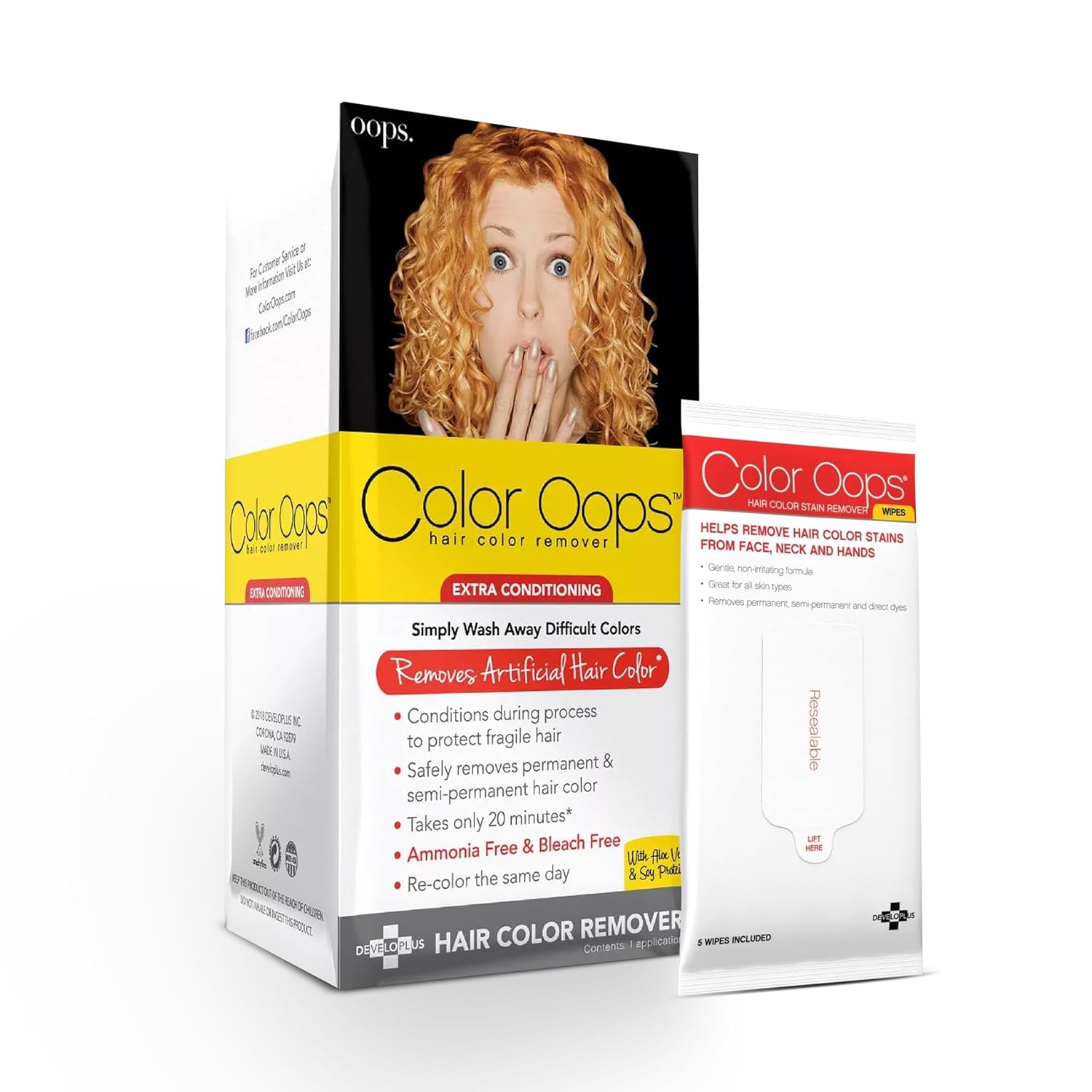 Color Oops Extra Conditioning Hair Color Remover and Remover Wipes Bundle