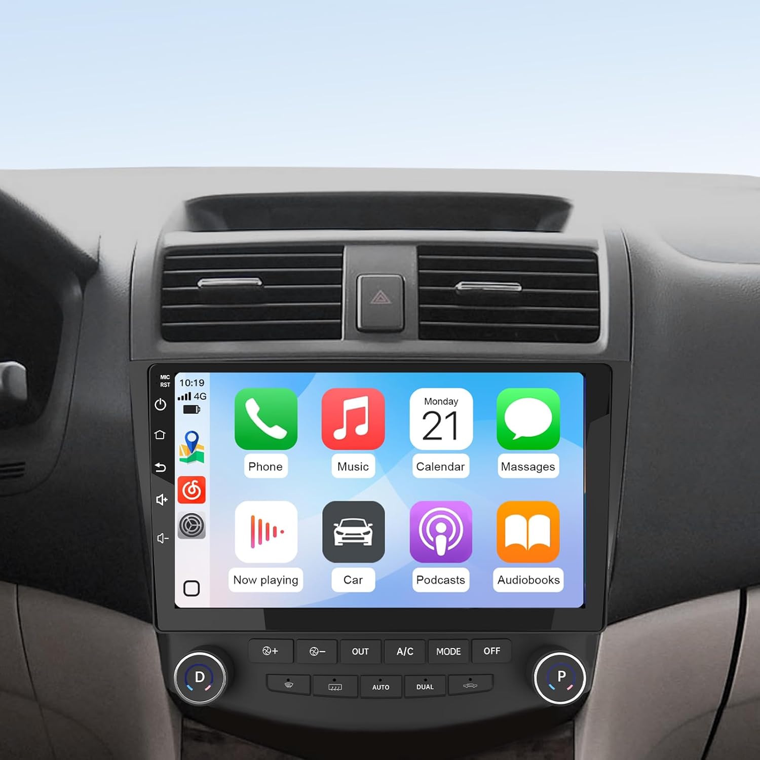 AWESAFE Car Radio Stereo 4Core 64GB 10 inch Touch Screen for Honda Accord 7th 2003 2004 2005 2006 2007 with CarPlay Android Auto