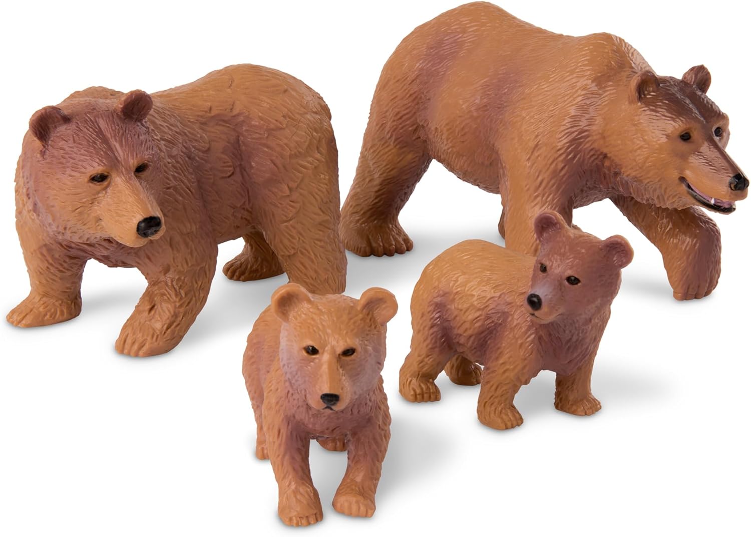Terra by Battat – Brown Bear Family – Small Brown Bear Animal Figures for Kids 3-Years-Old & Up (4 Pc)