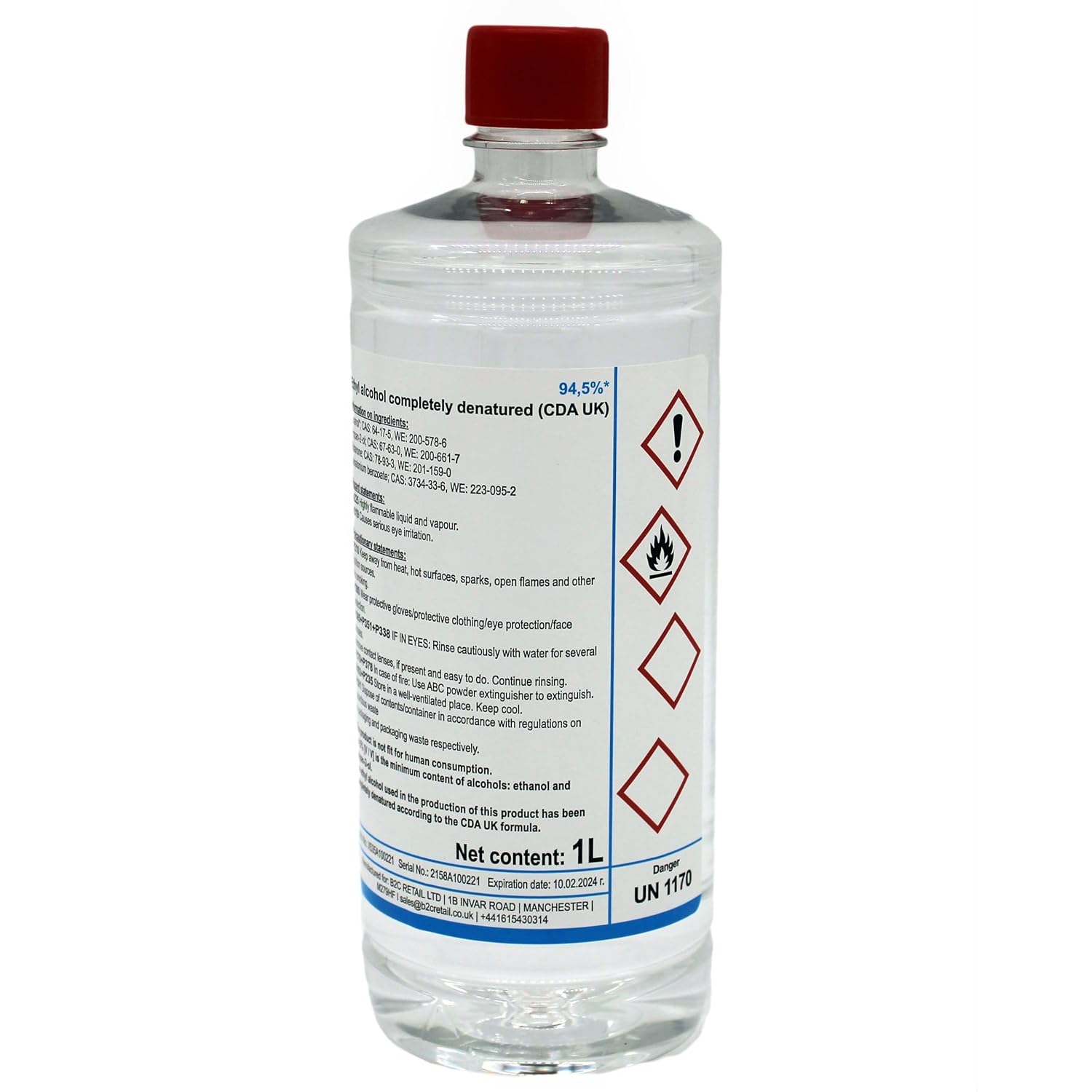 Ethanol Ethyl - denatured Alcohol 96% 1L - 2L - 6L (6 litre)