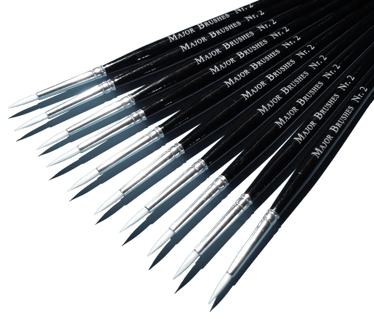 Major Brushes Sable Substitute Size 2 Paint Brushes - Pack of 10
