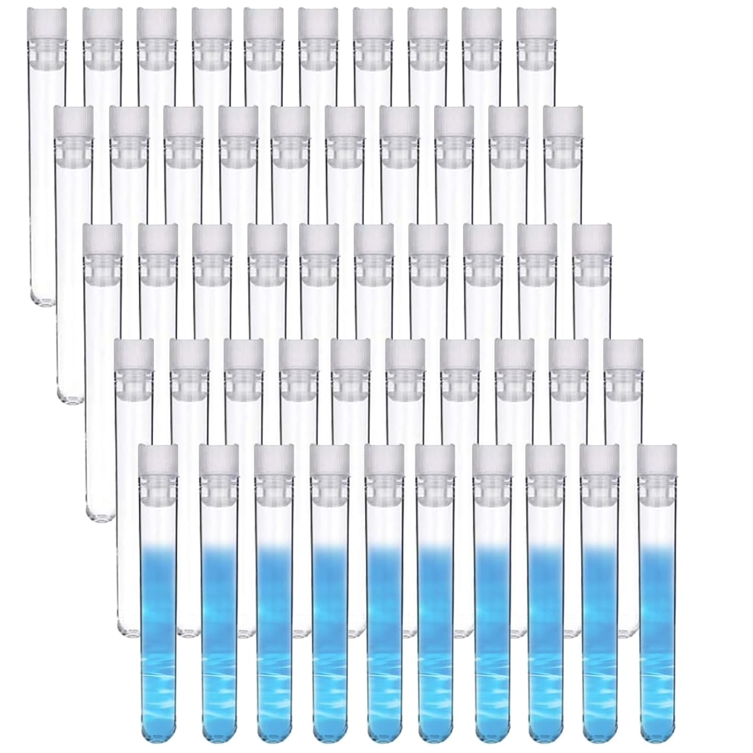 50Pcs Plastic Test Tubes with Cap, 12X75 Mm Test Tubes, Plastic Test Tubes, Test Tube, Plastic Tubes, Plastic Test Tubes with Lids, Test Tubes for Gumball, Plants, Candy