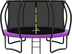 Trampoline 8FT 10FT 12FT 14FT 16FT, Recreational Trampolines with Enclosure Net and Ladder, Outdoor Anti-Rust Trampolines for Kids and Adults, ASTM Approved