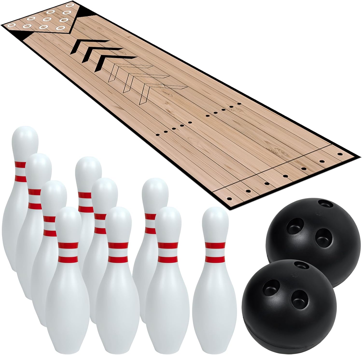 Mini Bowling Set, Indoor & Outdoor Home Bowling Set, Bowling Alley Set with Lane, Bowling Pins & Ball Set, Full Bowling Alley Set for Family & Friends