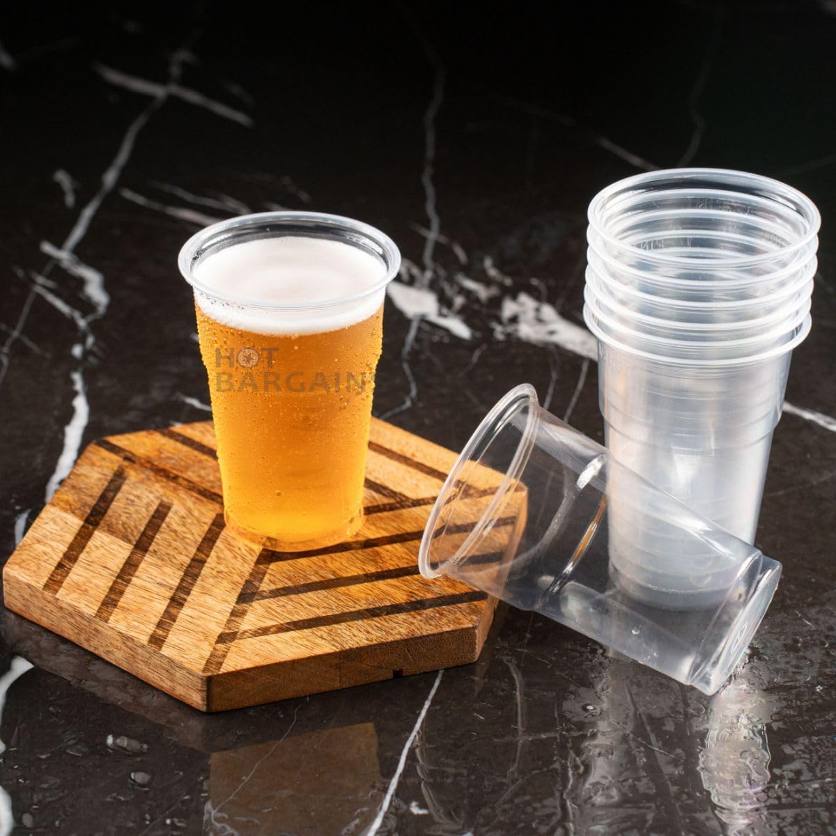 HOT BARGAINS 1000 x Clear Plastic Half Pint Beer Cups, 10oz Disposable Tumblers, BPA-Free Recyclable, UKCA Marked, Pack of 1000