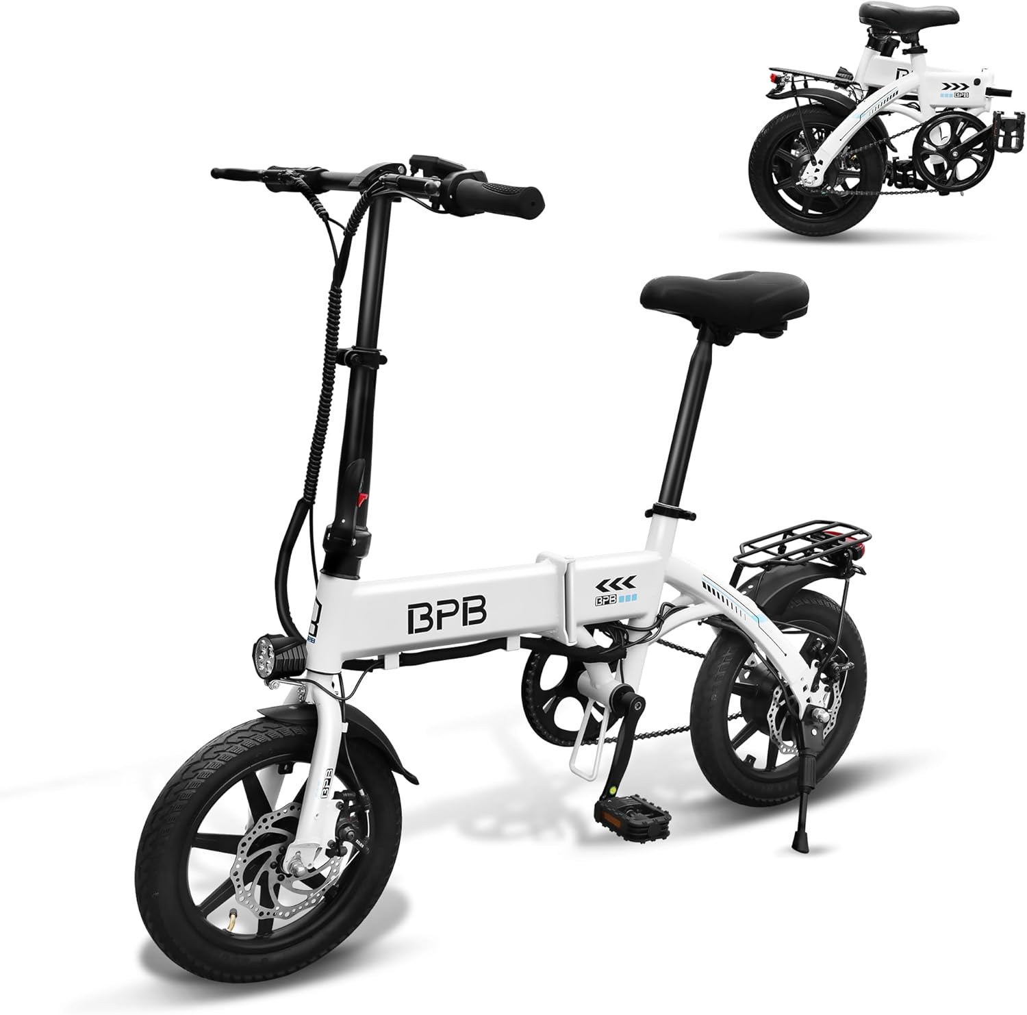 14" Folding Electric Bike. eBike w 250W High Speed Motor, 36V-8AH Li-Ion Battery, Smart LCD Display. City Commuting Electric Bicycle w Pedal Assist, 3 Riding Modes. Electric Mountain Bike Unisex Adult