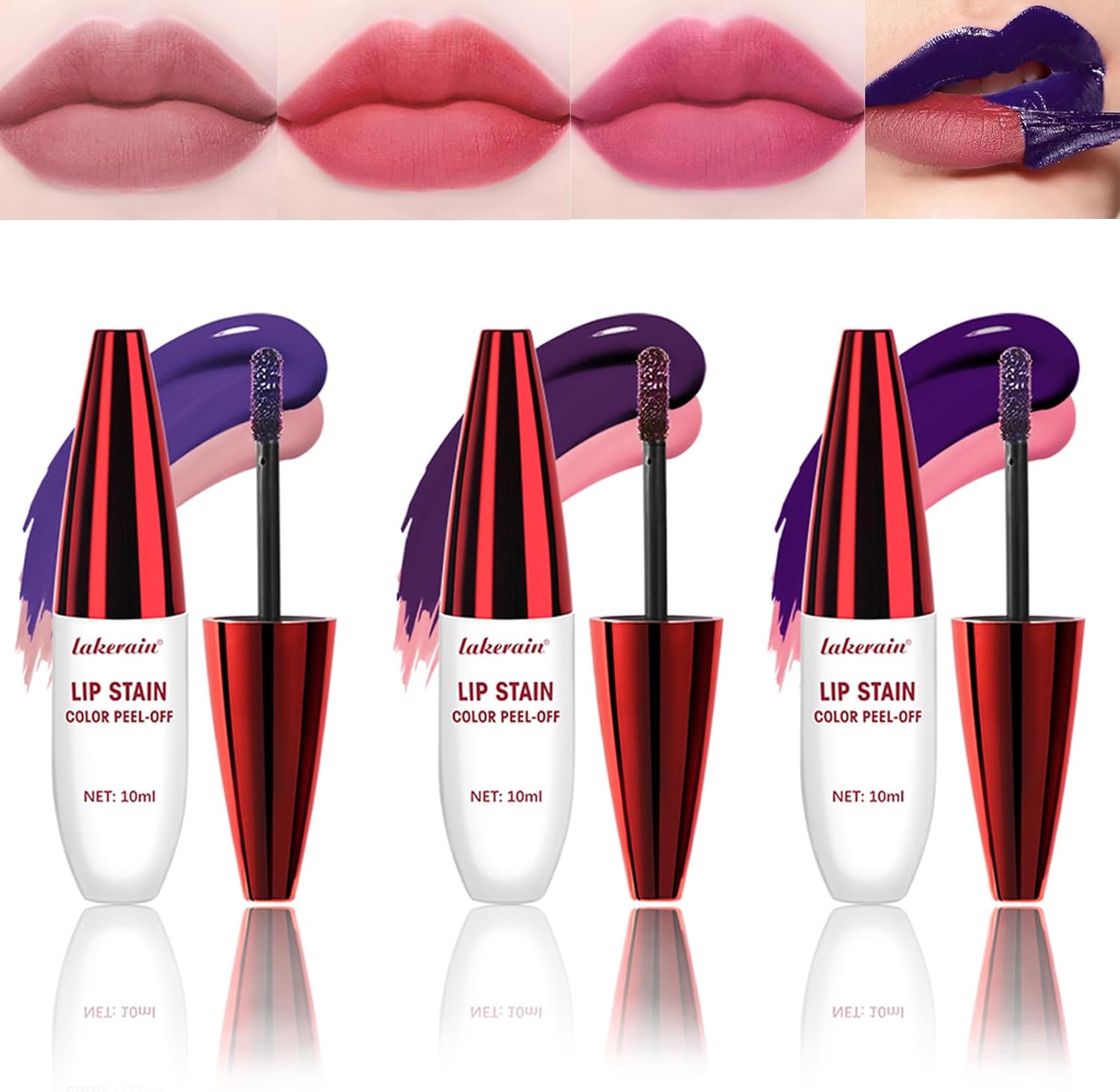 Mrettick 3-Piece Peel Off Lip Liner Tattoo Set, Infused with Hyaluronic Acid & Vitamin E, Long Lasting Lip Stain, Makeup Gift for Women