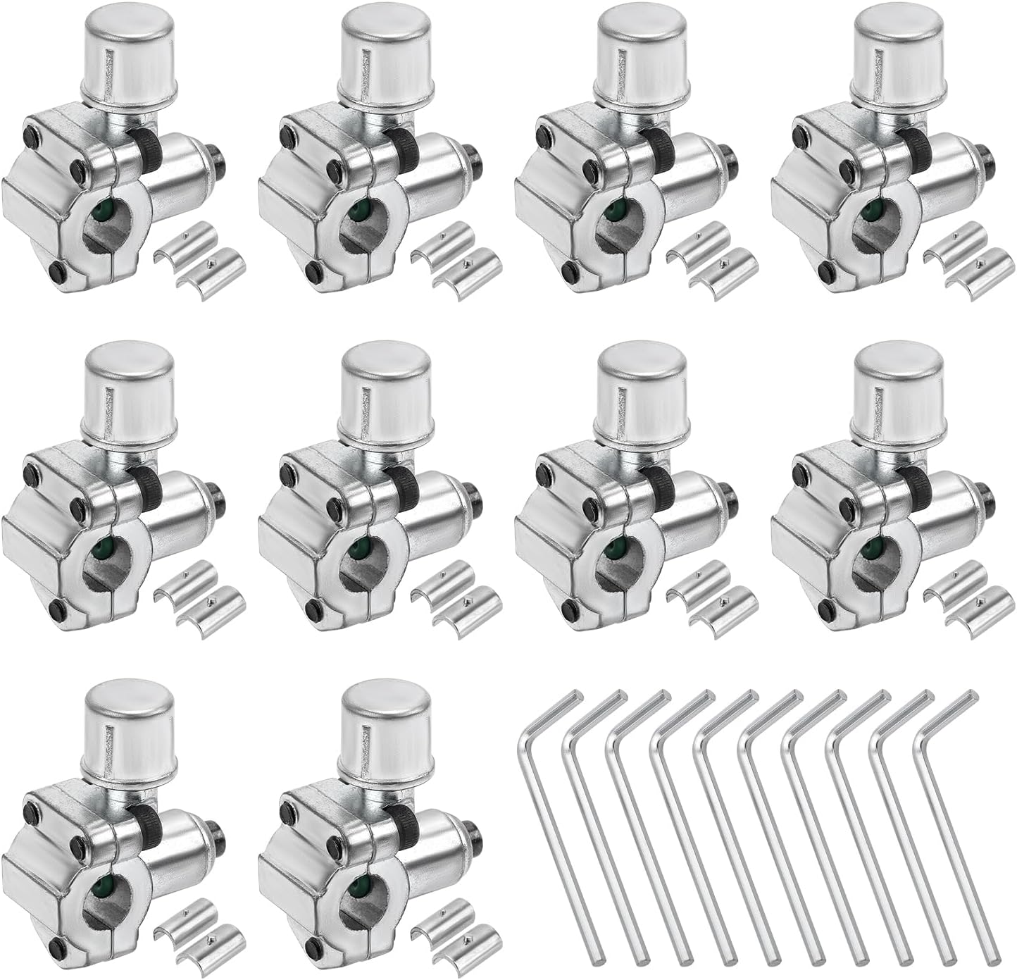 10pcs BPV-31 Bullet Piercing Valve & 10 Hex Key & 20 Adapter, Refrigerator Line Tap Valve Compatible with 1/4" 5/16" 3/8" Outer Diameter Pipes Replace TJ90BPV31,AP4502525,BPV31D,GPV14,MPV31