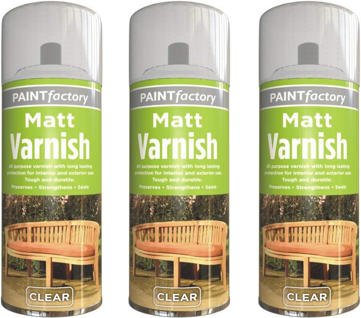 250ml All Purpose Clear Matt Varnish Spray Exterior Interior Aerosol No CFCs Can Indoor & Outdoor use - 7127 (3)