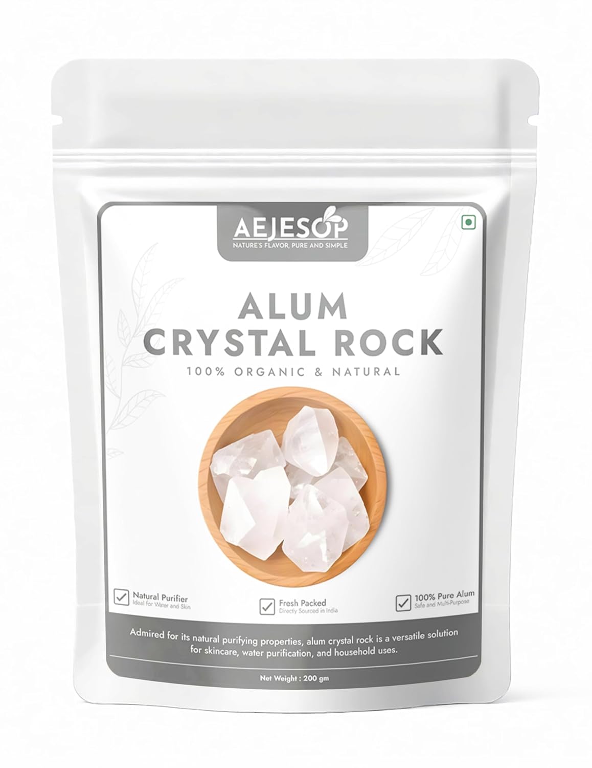 Alum Crystal Rock, Natural Piedra de Alumbre Alum Stone,7oz(200g)