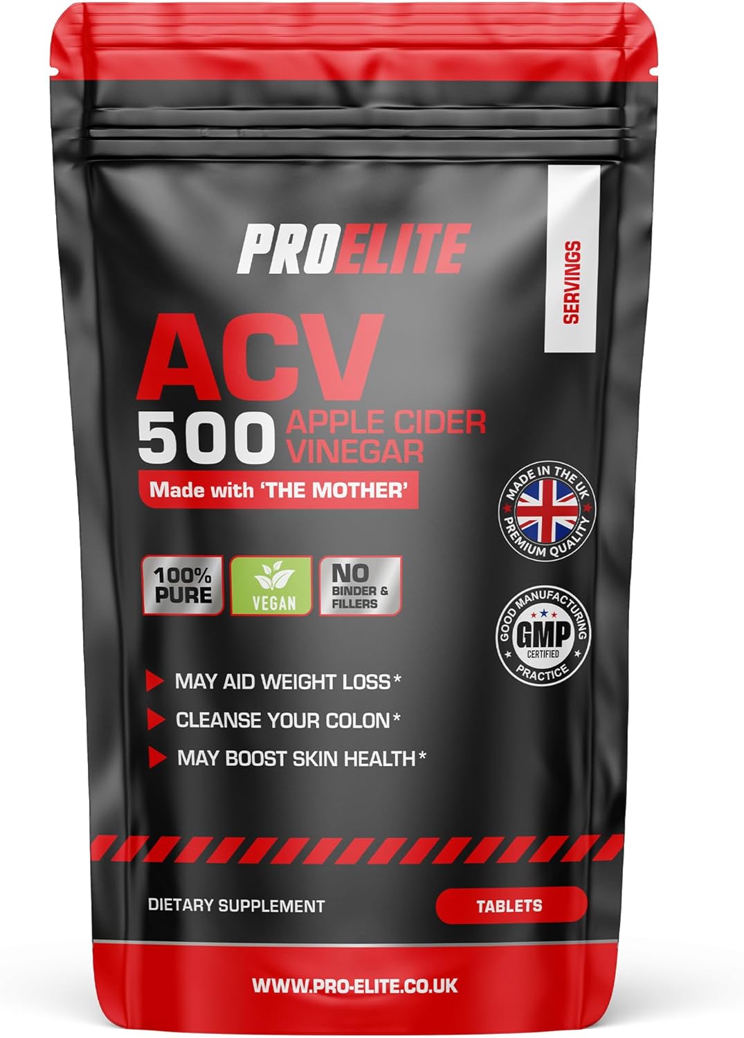 Apple Cider Vinegar Tablets 5000mg - ACV with Mother - 120 High Strength Vegan Tablets from UK Grown Apples, Alternative to Apple Cider Vinegar - Raw & Unfiltered - PROELITE